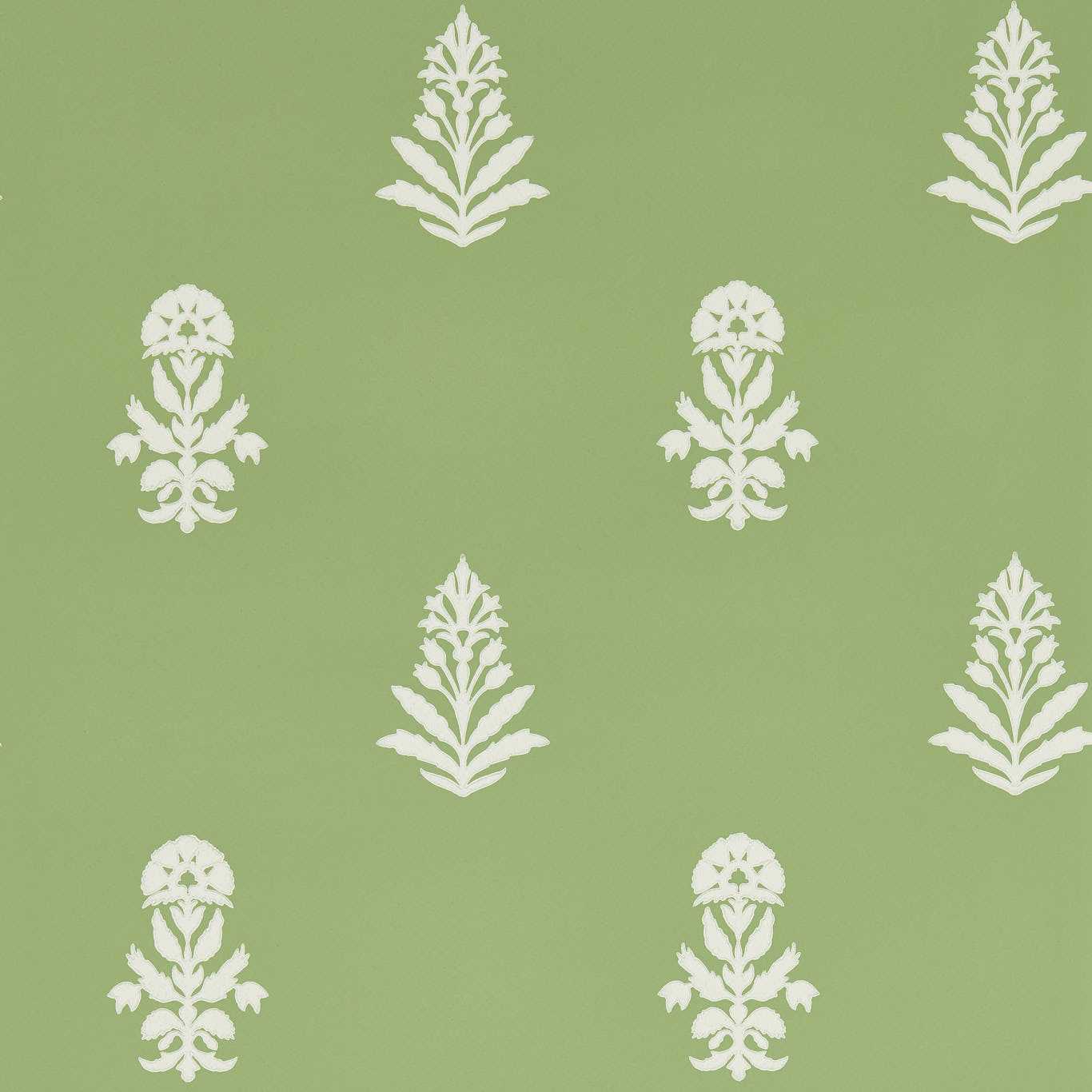 SANDERSON Dabu Wallpaper Contemporary Floral Botany Green - DBOW217465