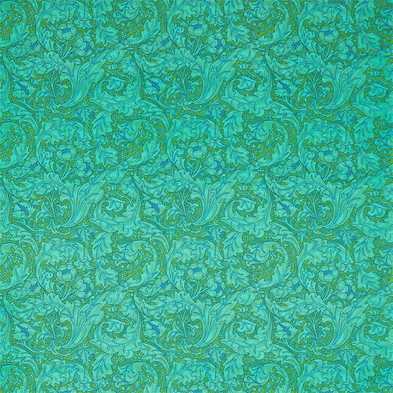 MORRIS & CO Bachelors Button Fabric Contemporary, Floral Olive,Turquoise - DBPF226840