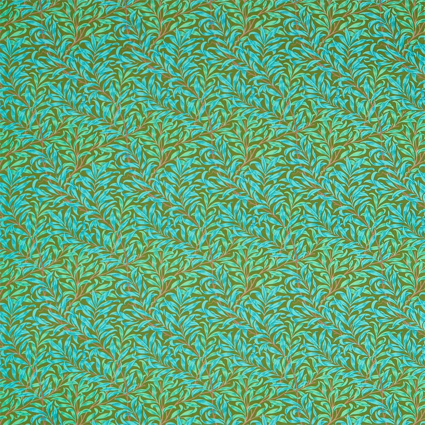 MORRIS & CO Willow Bough Fabric Leaves , Trees Olive,Turquoise - DBPF226841