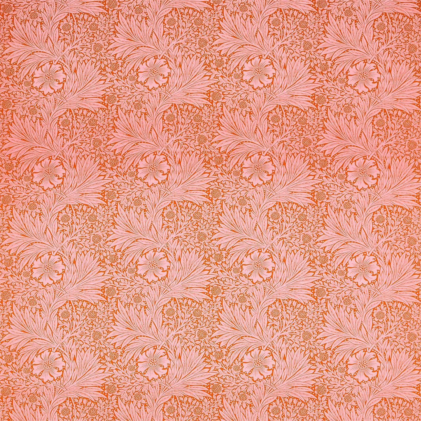 MORRIS & CO Marigold Fabric Contemporary, Floral Orange,Pink - DBPF226844