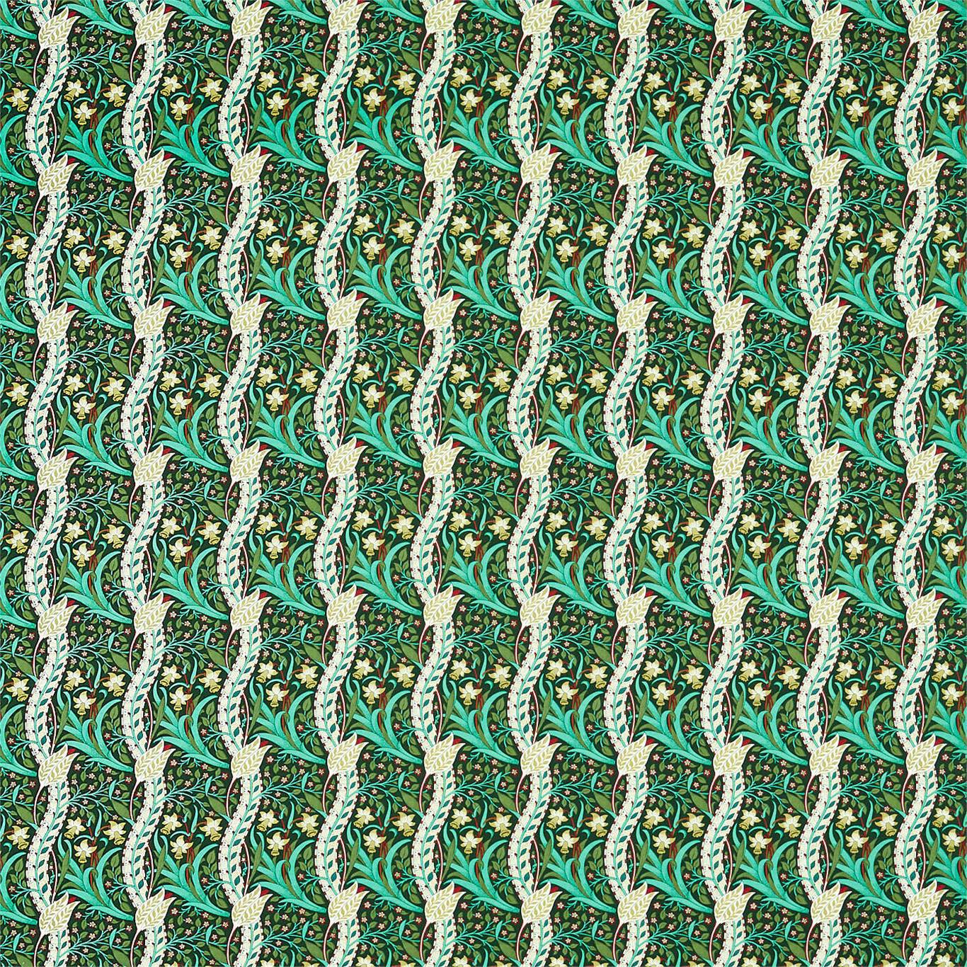 MORRIS & CO Daffodil Fabric Contemporary, Floral Dark Olive - DBPF226854