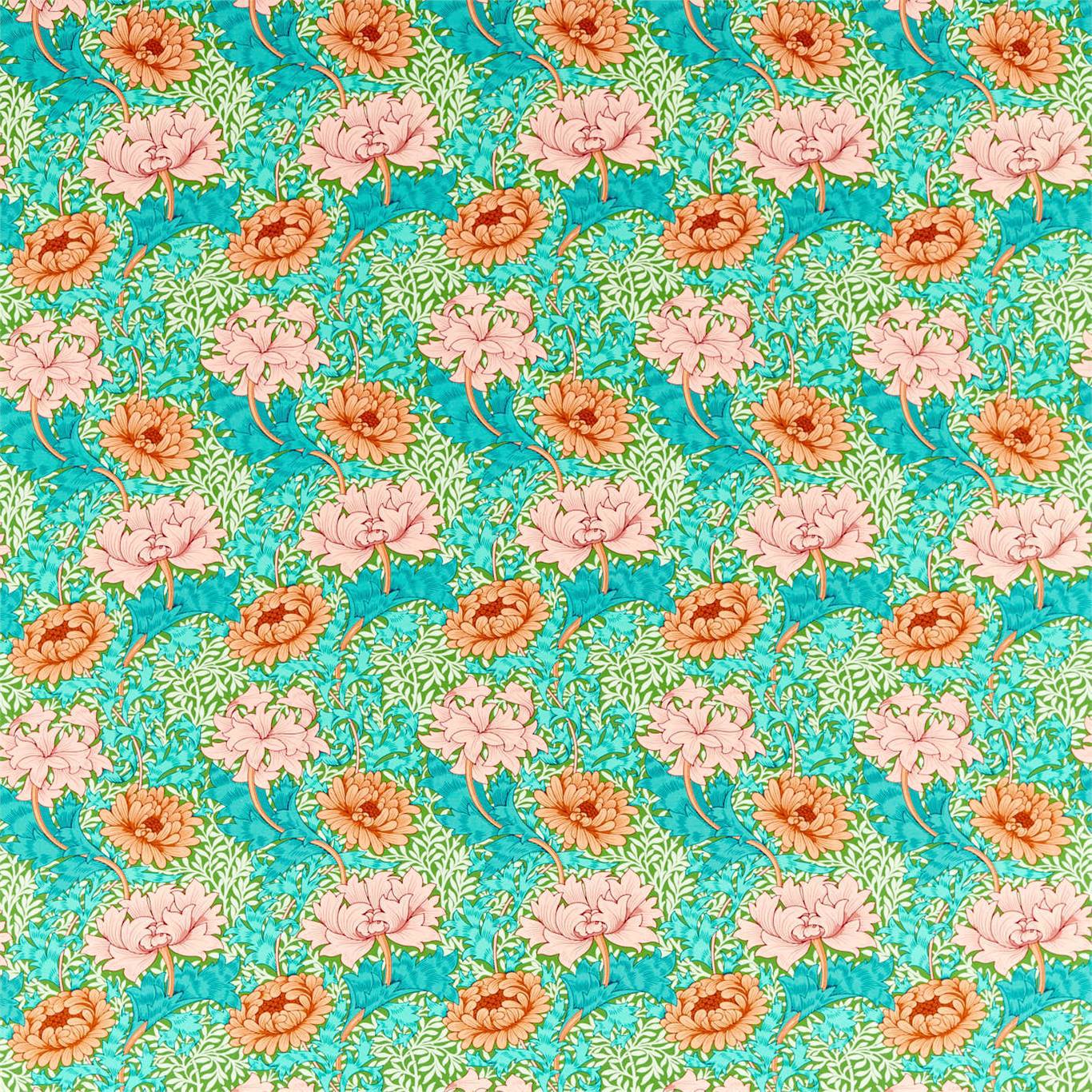 MORRIS & CO Chrysanthemum Fabric Contemporary, Floral Summer - DBPF226855