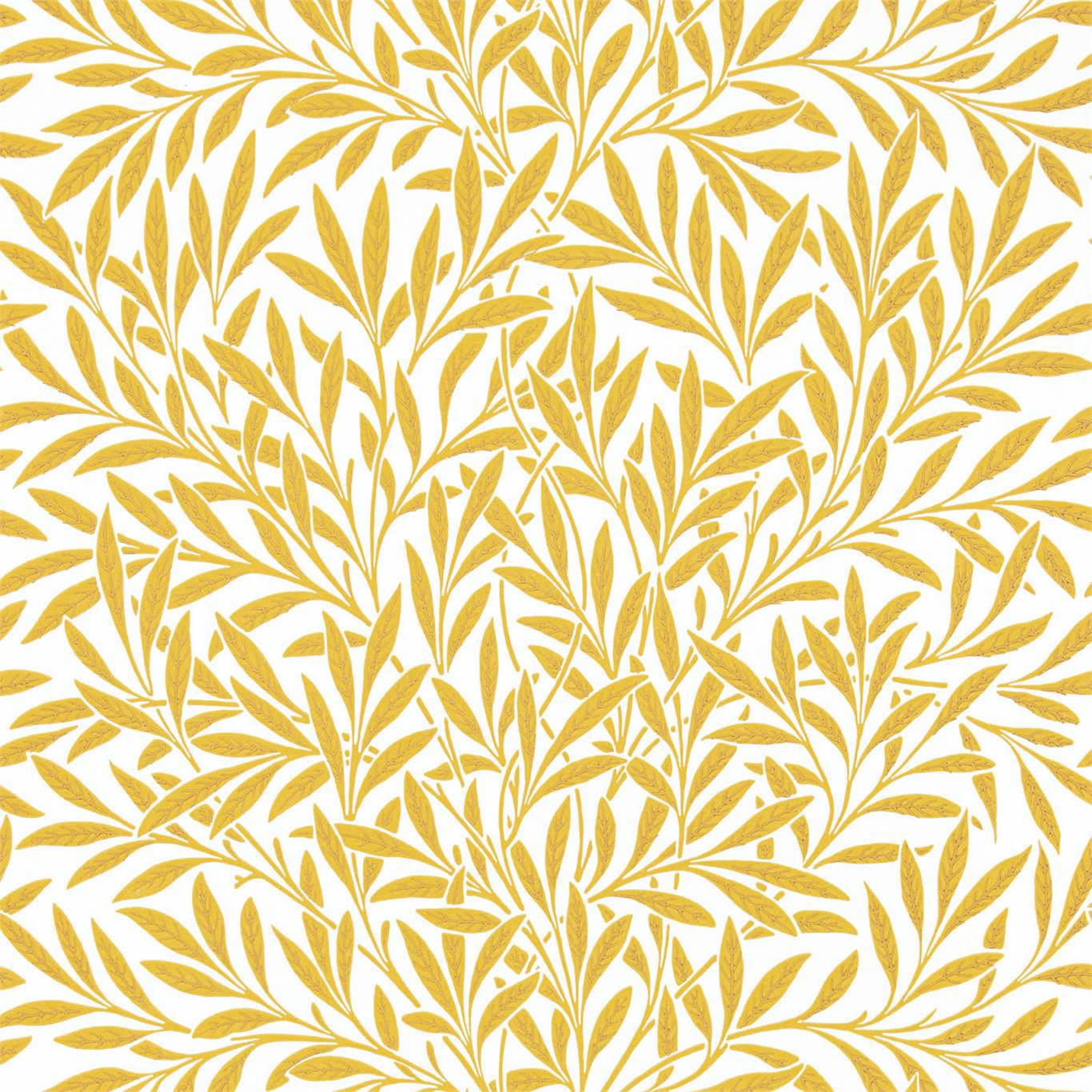 MORRIS & CO Willow Wallpaper Leaves , Trees Yellow Surflex-Printed Wallpaper - DBPW216963