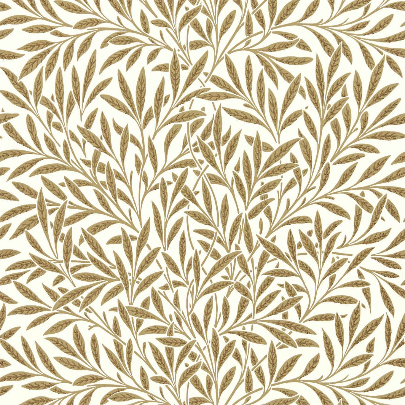 MORRIS & CO Willow Wallpaper Leaves , Trees Cream,Brown Surflex-Printed Wallpaper - DBPW216965