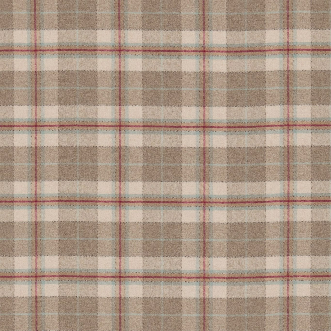 SANDERSON Milton Fabric Checks Cherry,Biscuit - DBYR233250