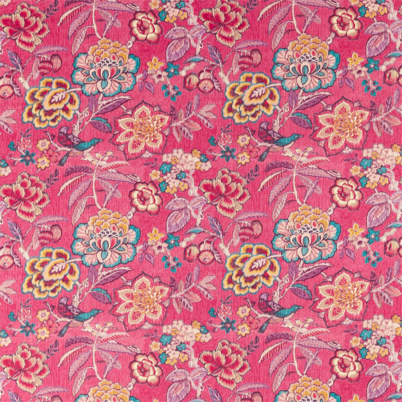 SANDERSON Indra Flower Fabric Classic Floral Hibiscus - DCEF226641