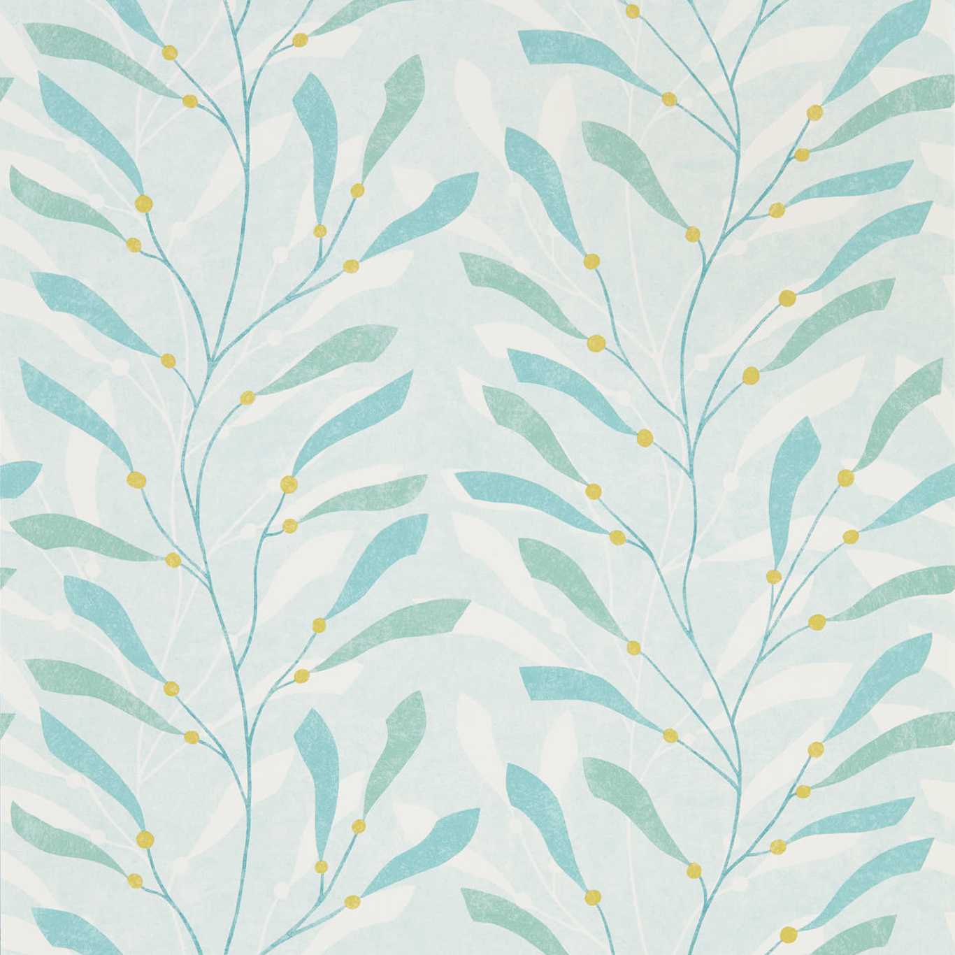 SANDERSON OUTLET Sea Kelp Wallpaper Leaves , Trees Aqua,Lichen - DCOA216566