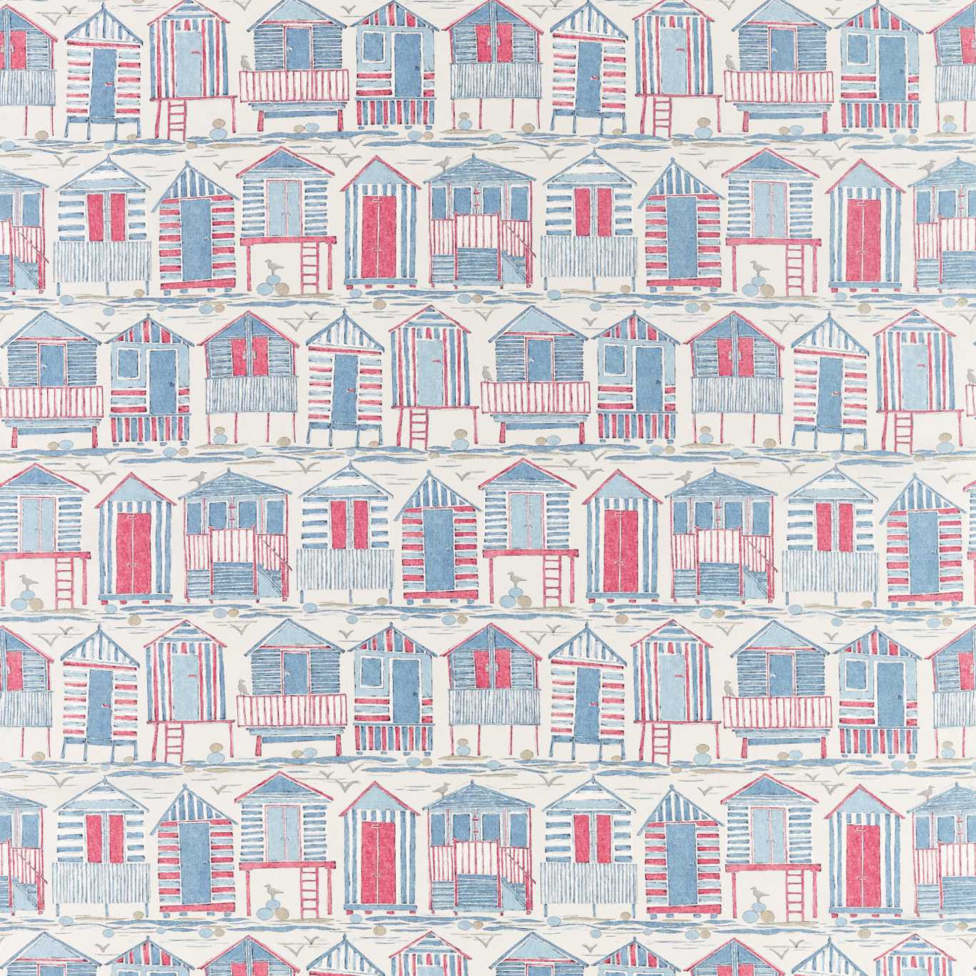 SANDERSON Beach Huts Fabric Other Nautical - DCOA226490
