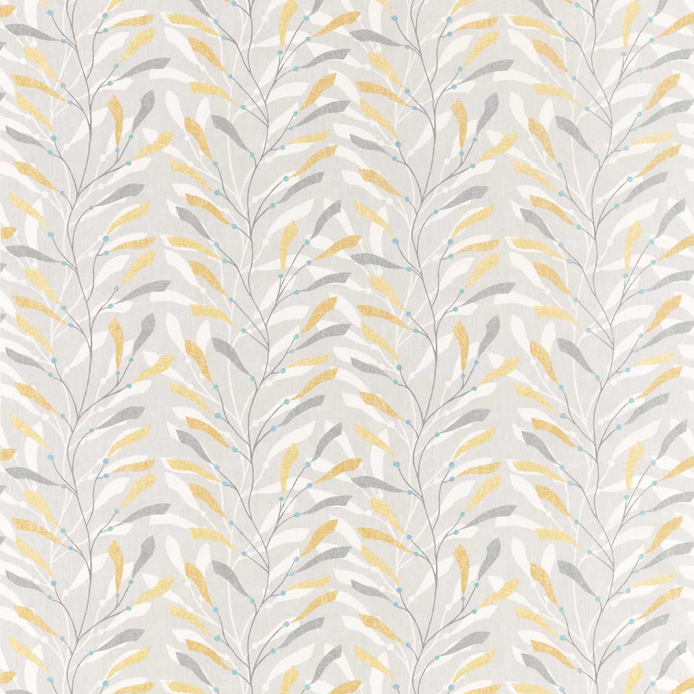 SANDERSON Sea Kelp Fabric Leaves , Trees Ochre,Slate - DCOA226500