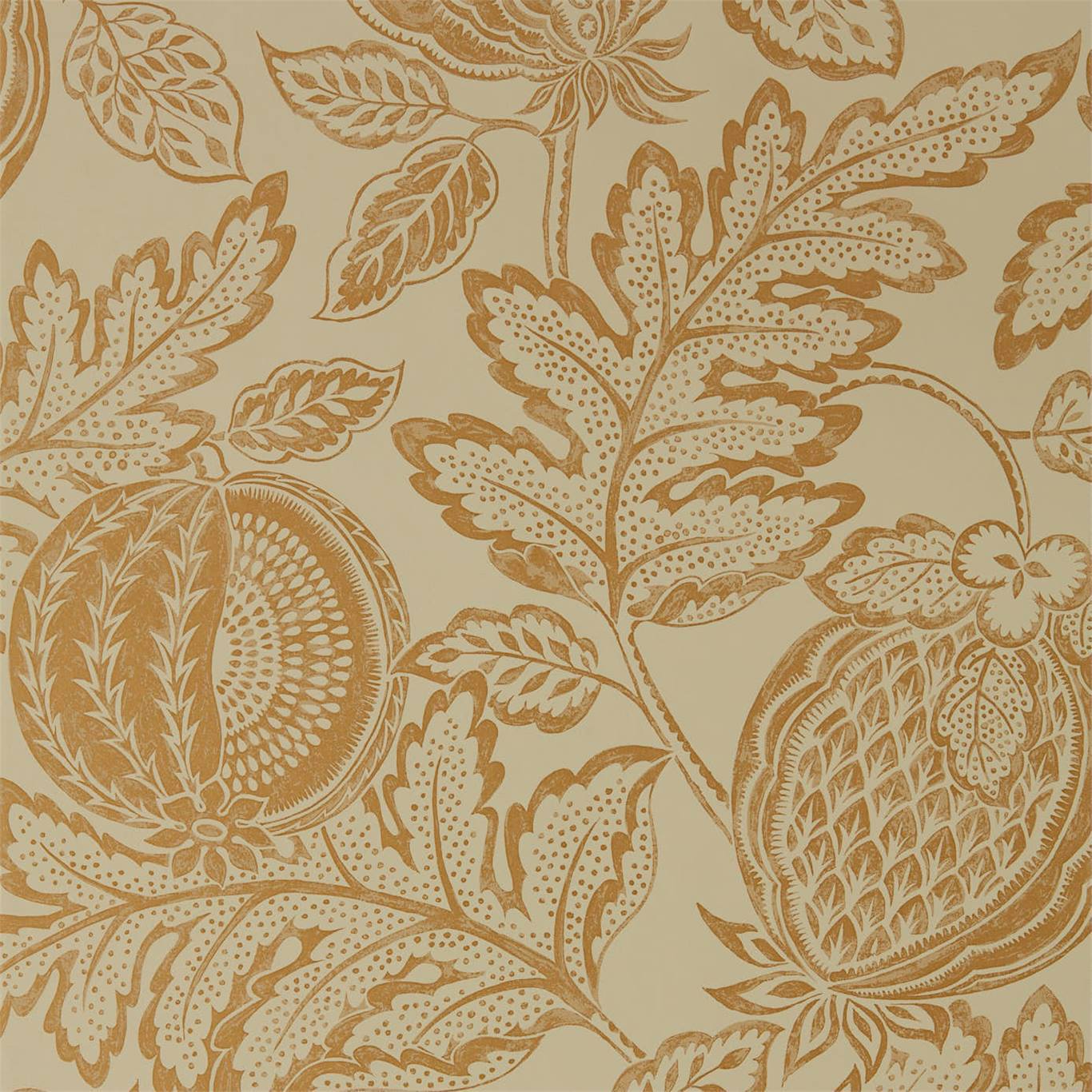 SANDERSON Cantaloupe Wallpaper Leaves , Trees Clay Rotary Wide Width Printed Wallpaper - DCPW216763