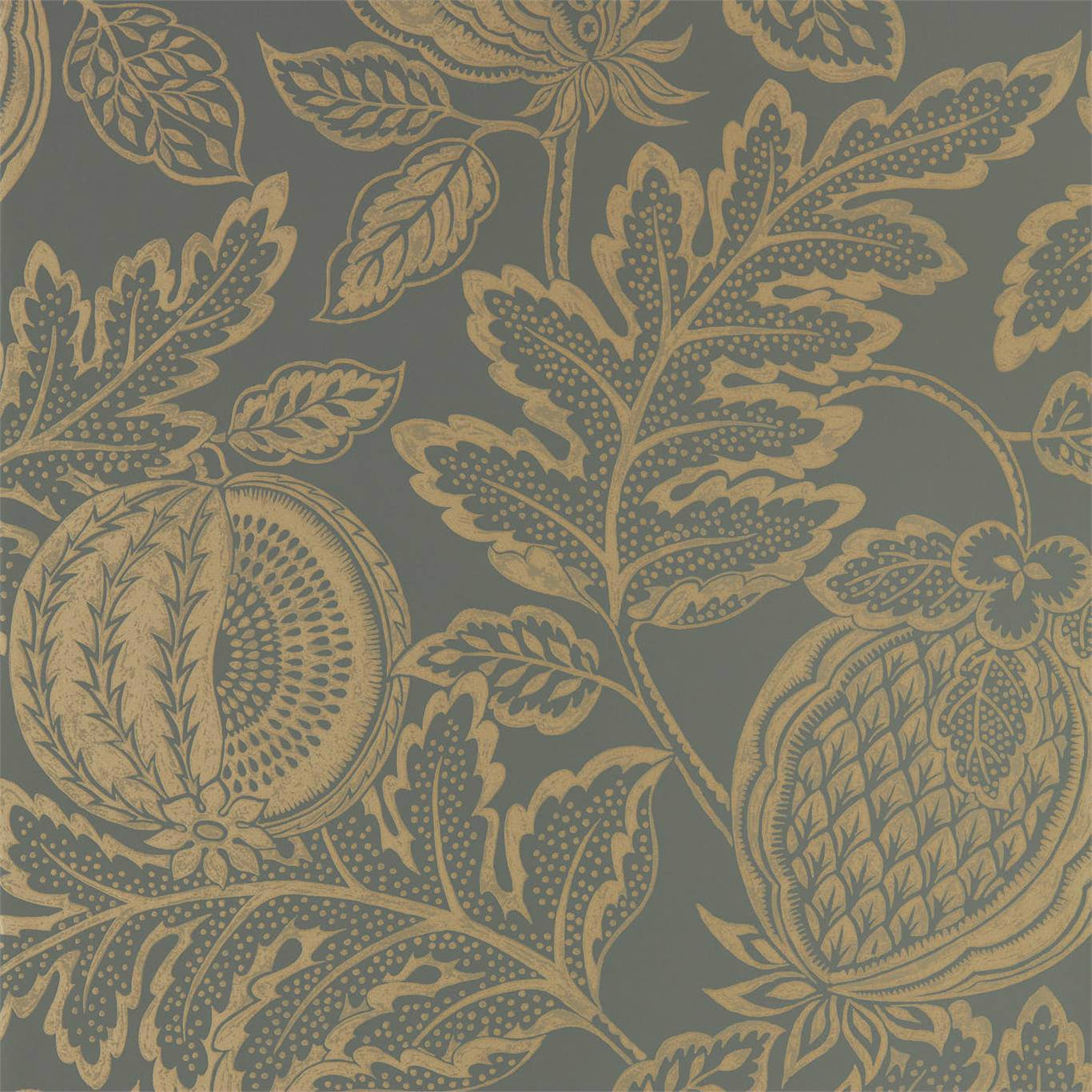SANDERSON Cantaloupe Wallpaper Leaves , Trees Bastille Rotary Wide Width Printed Wallpaper - DCPW216764