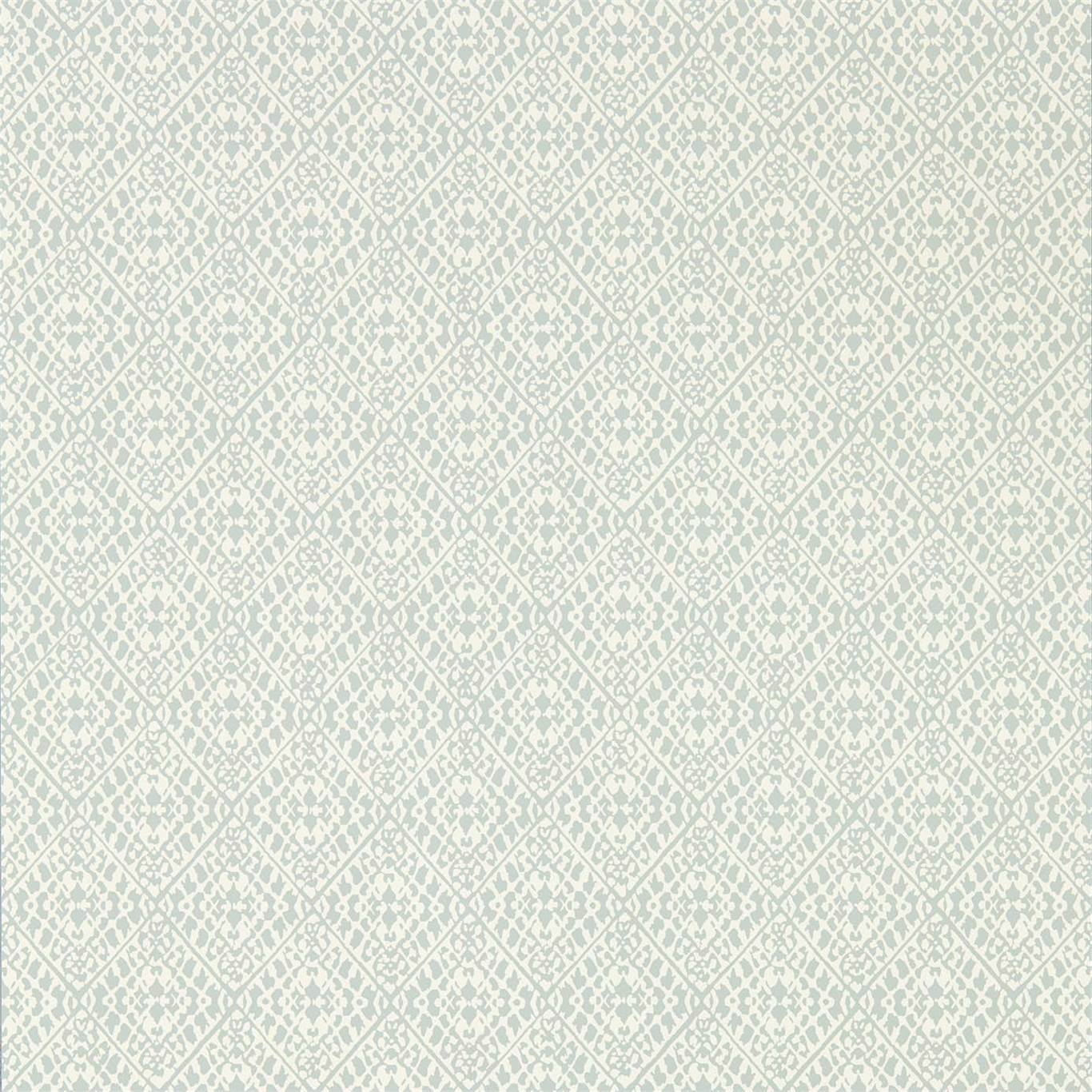 SANDERSON Pinjara Trellis Wallpaper Geometric Blue Clay Rotary Printed Wallpaper - DCPW216789