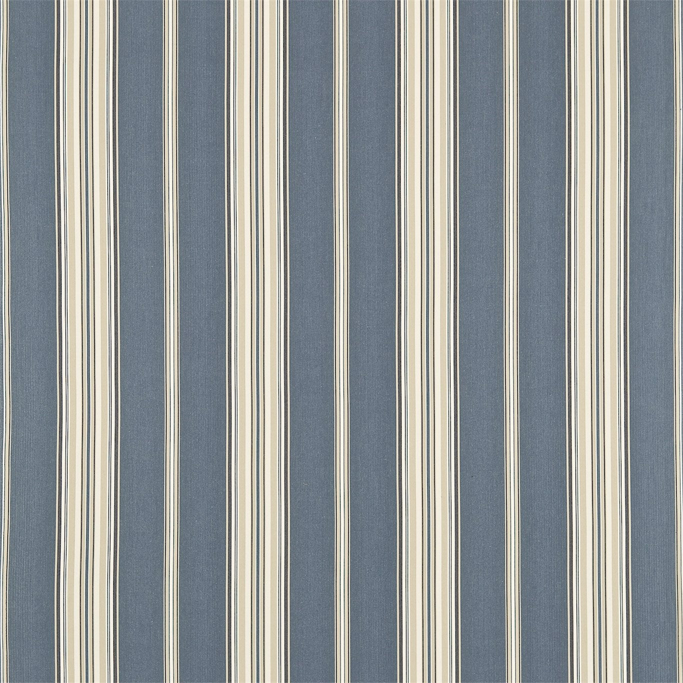 SANDERSON Saxon Fabric Stripes Indigo,Biscuit - DCST232676