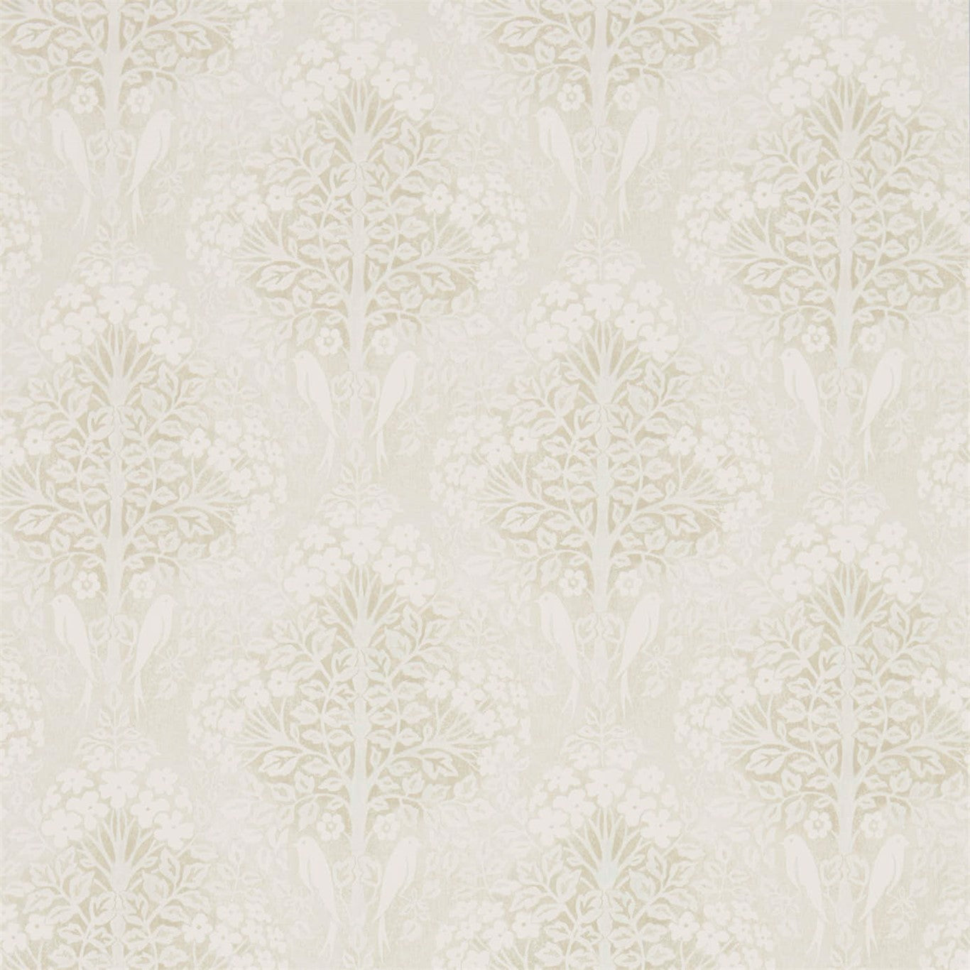 SANDERSON Lerena Wallpaper Classic Floral Ivory Gravure - Wide Width Printed Wallpaper - DDAM216397