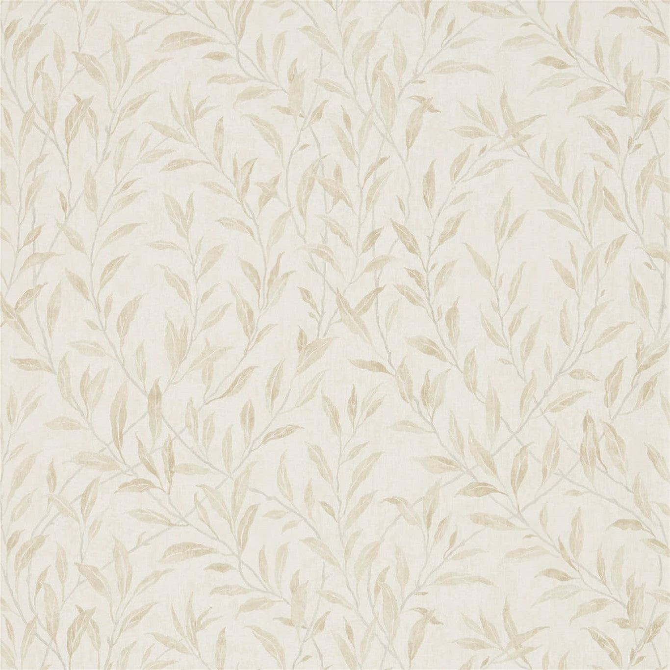 SANDERSON Osier Wallpaper Leaves , Trees Parchment, Cream Gravure - Wide Width Printed Wallpaper - DDAM216411