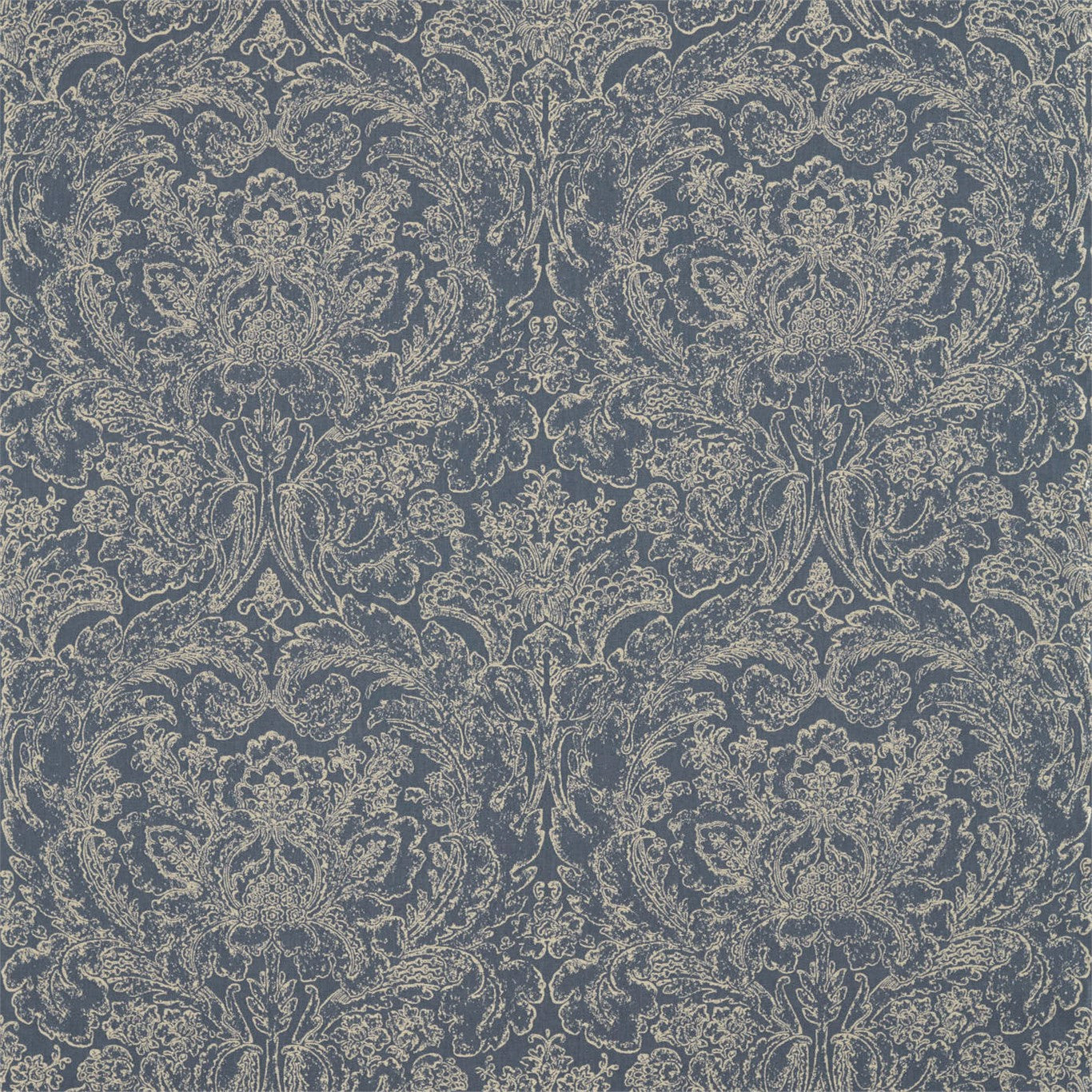 SANDERSON Courtney Damask Fabric Damasks Indigo - DDAM236483