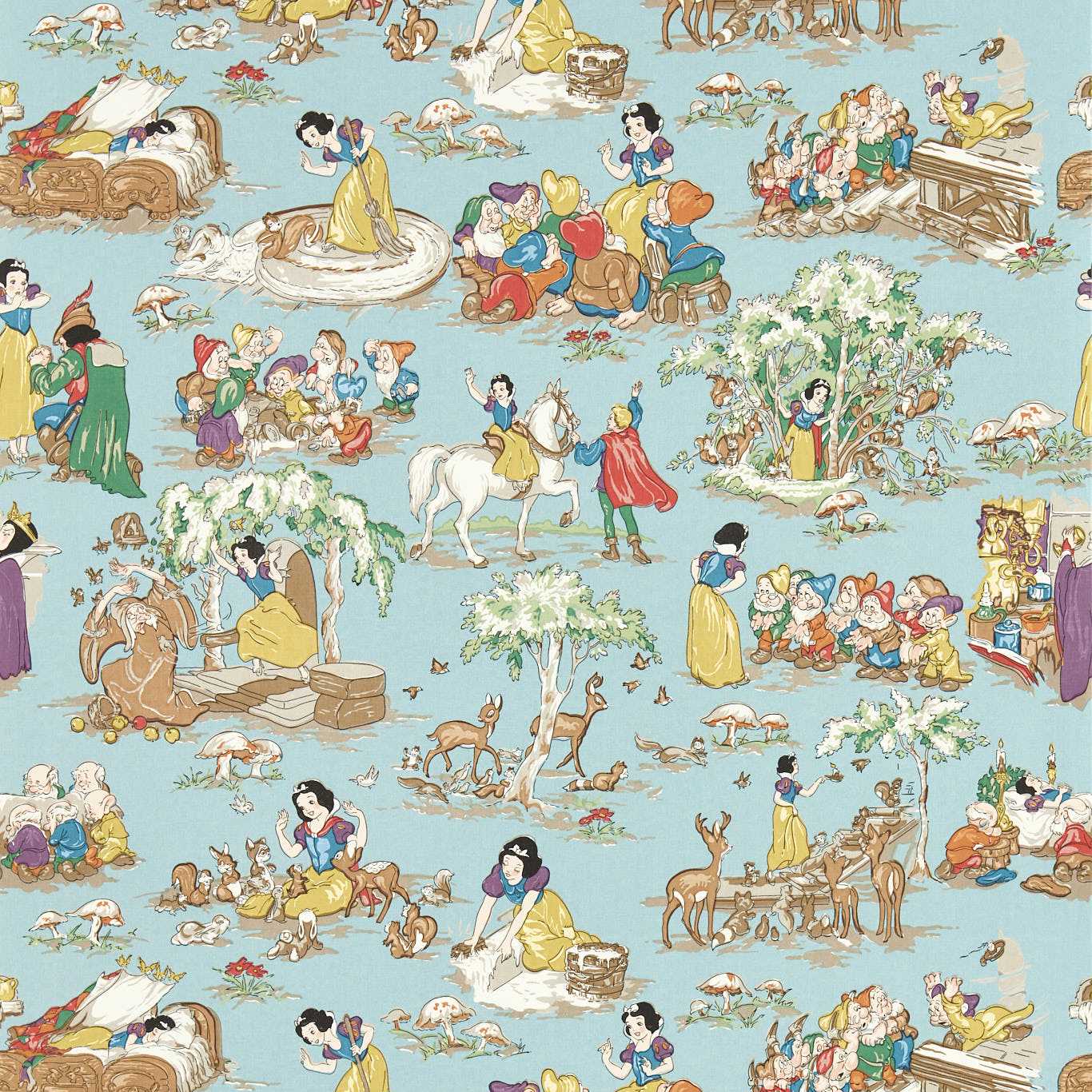 SANDERSON Snow White Wallpaper Kids Puddle blue Digital Print Wallpaper - DDIW217274
