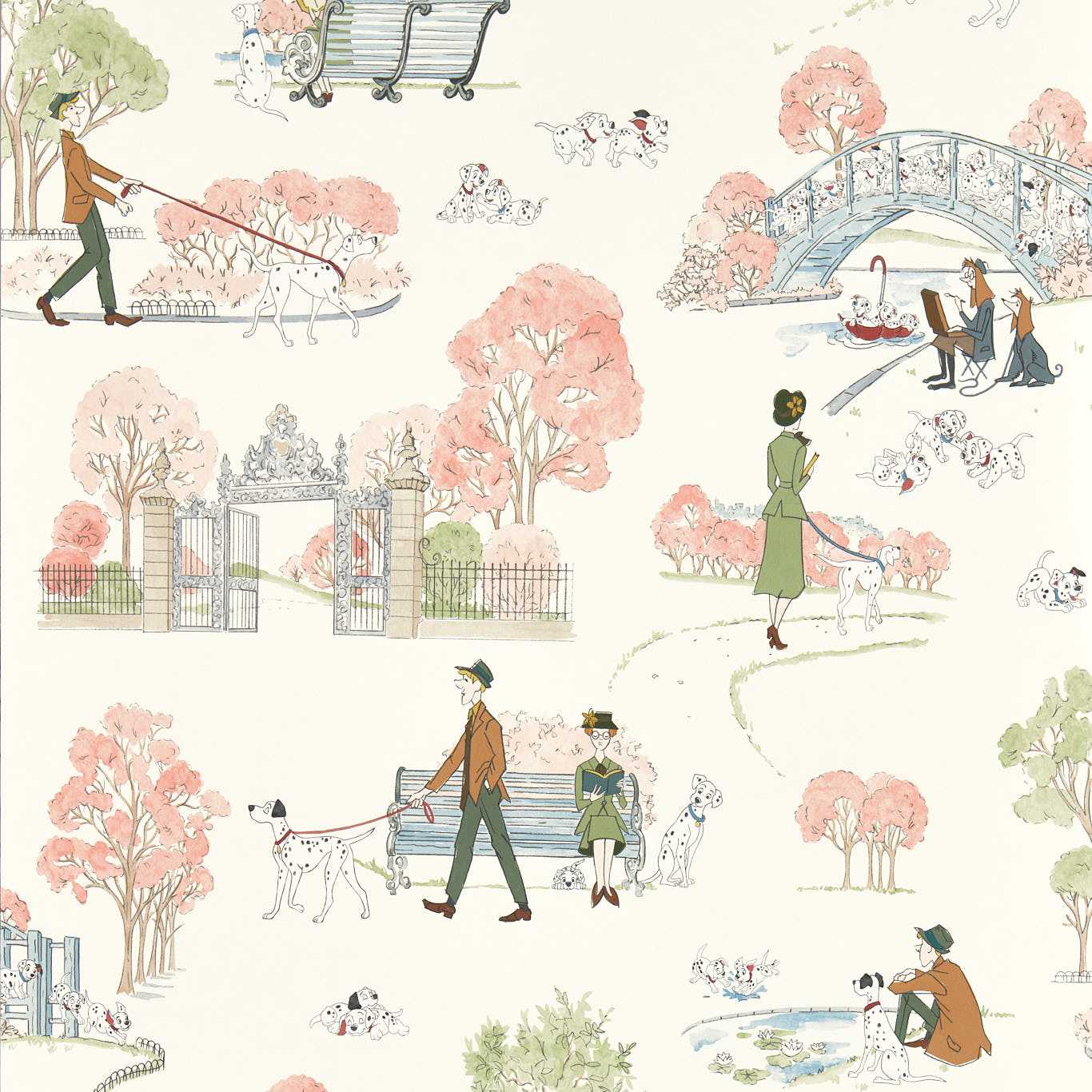 SANDERSON 101 Dalmatians Wallpaper Kids Candy Floss Digital Print Wallpaper - DDIW217289