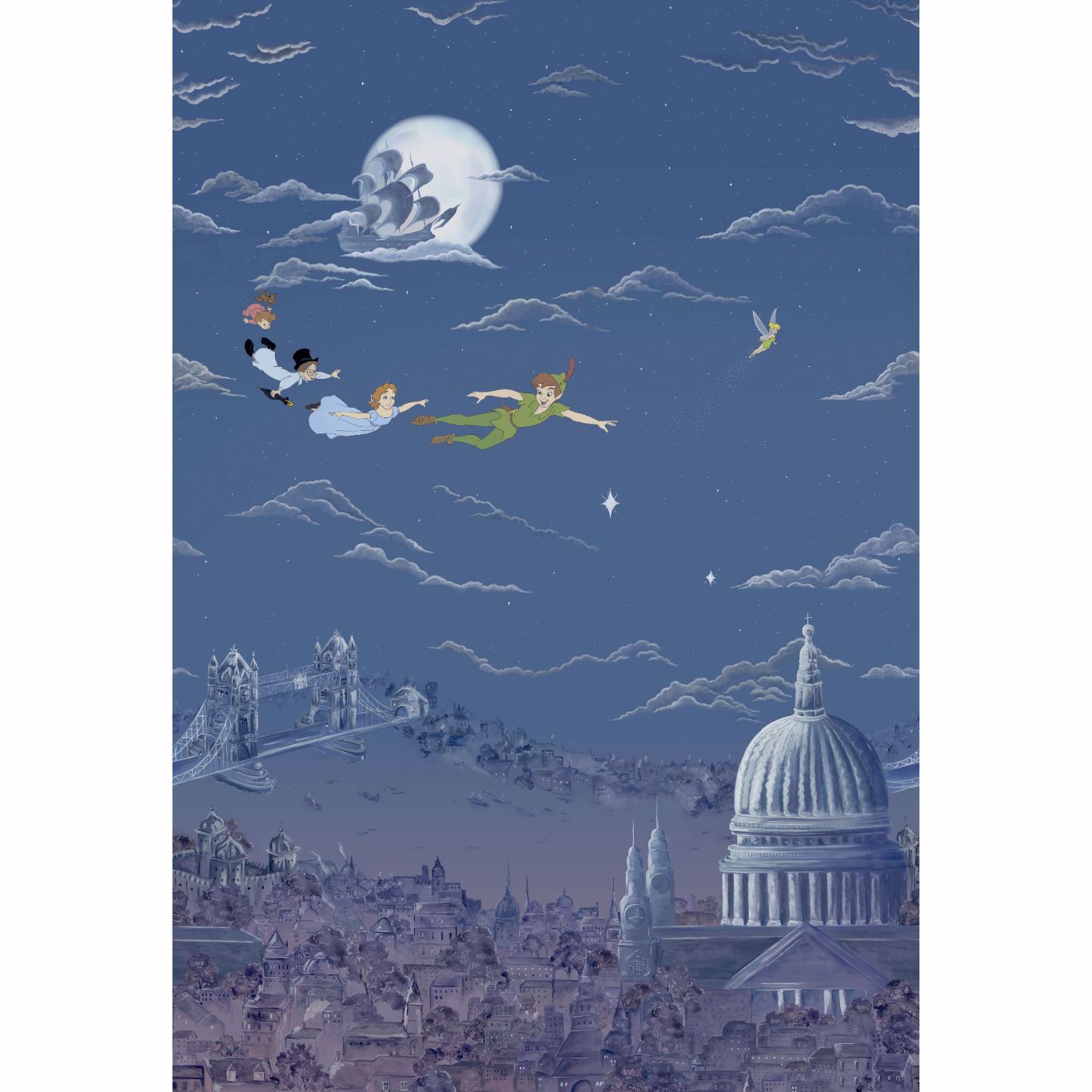 SANDERSON Peter Pan Wallpaper Kids Evening Blue Digital Print Wallpaper - DDIW217293