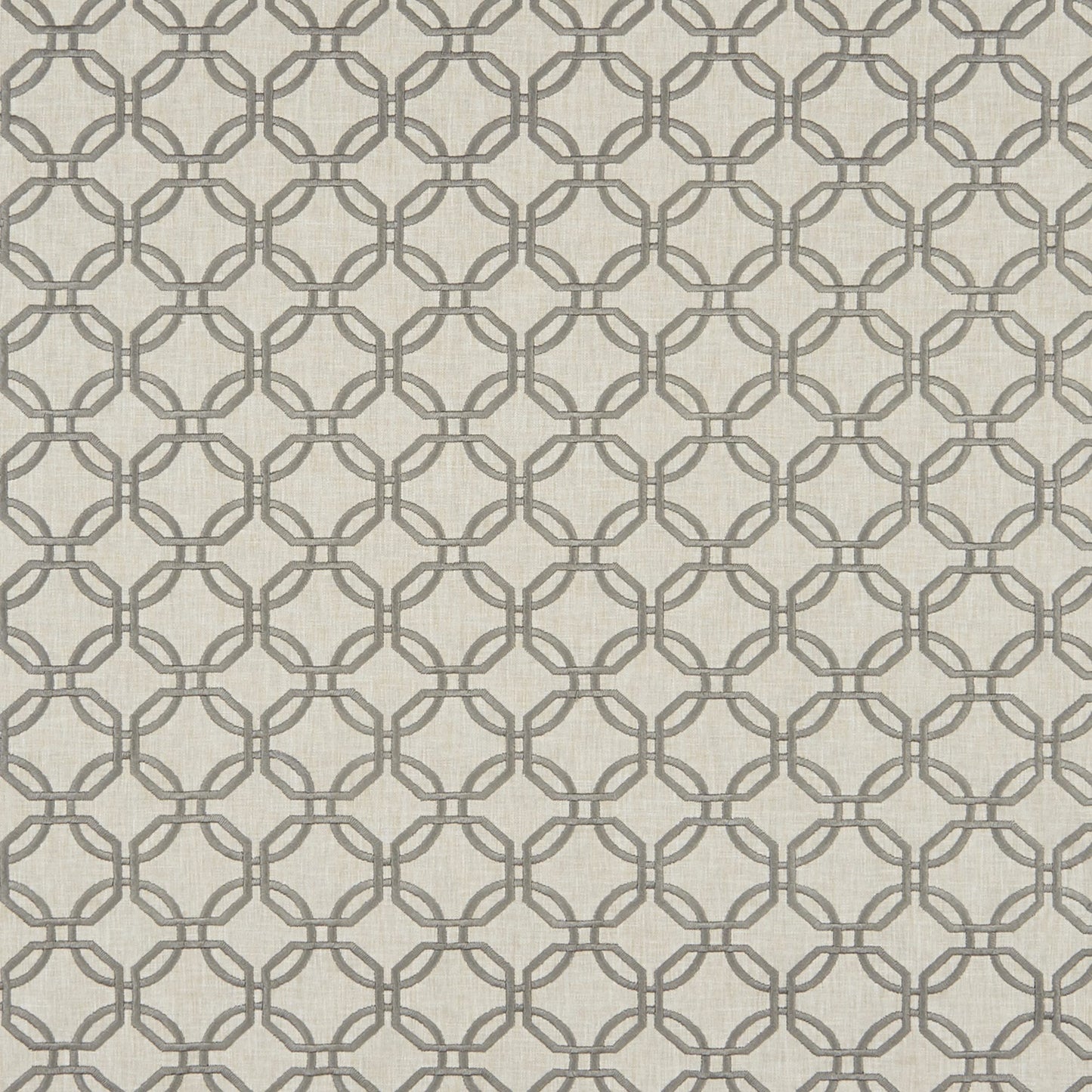 JF Fabrics DENIER 93 Fabric Transitional,Contemporary,Geometric Grey,Silver Embroidery - 7627193 J8201