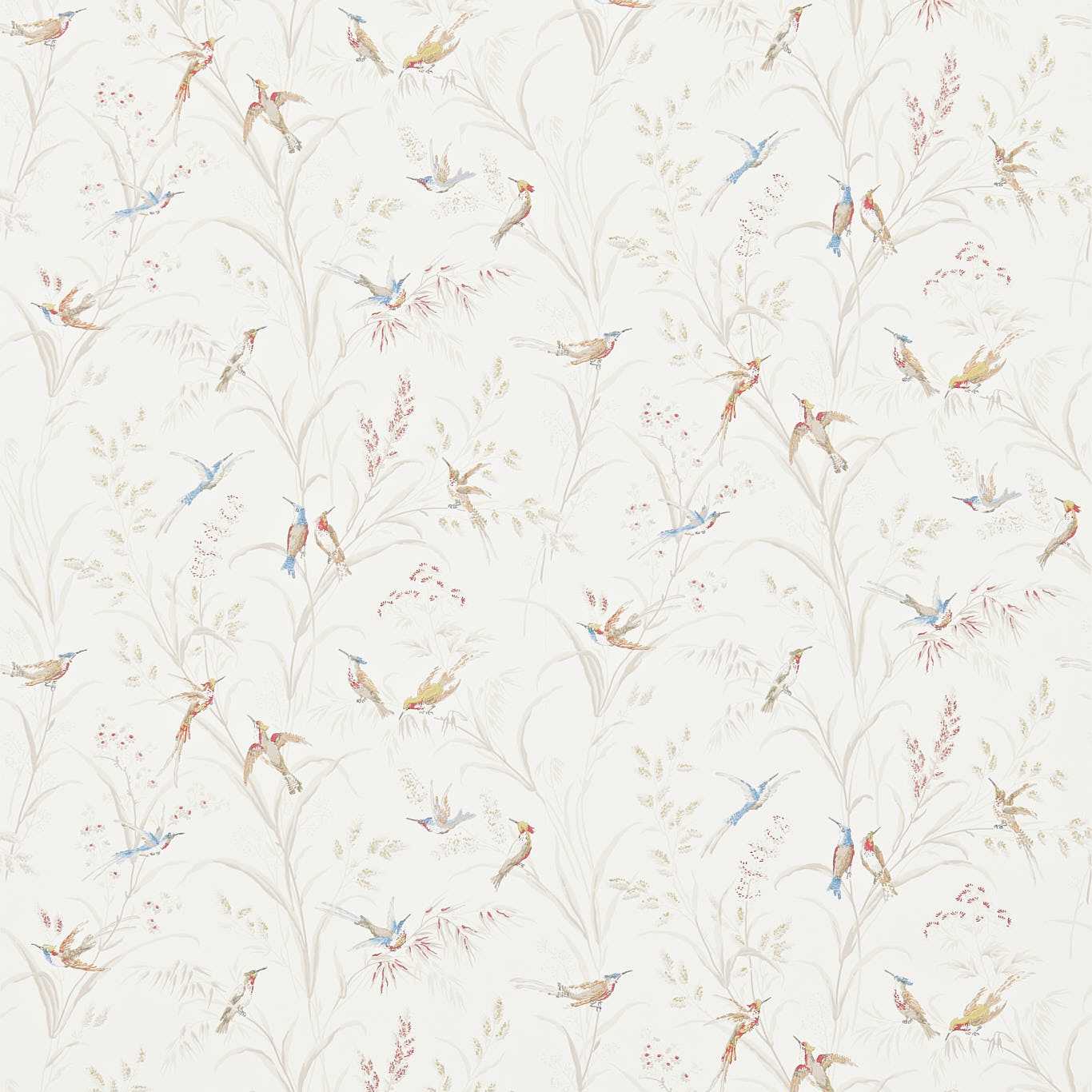 SANDERSON Tuileries Wallpaper Birds Taupe,Multi Surflex-Printed Wallpaper - DFAB214080