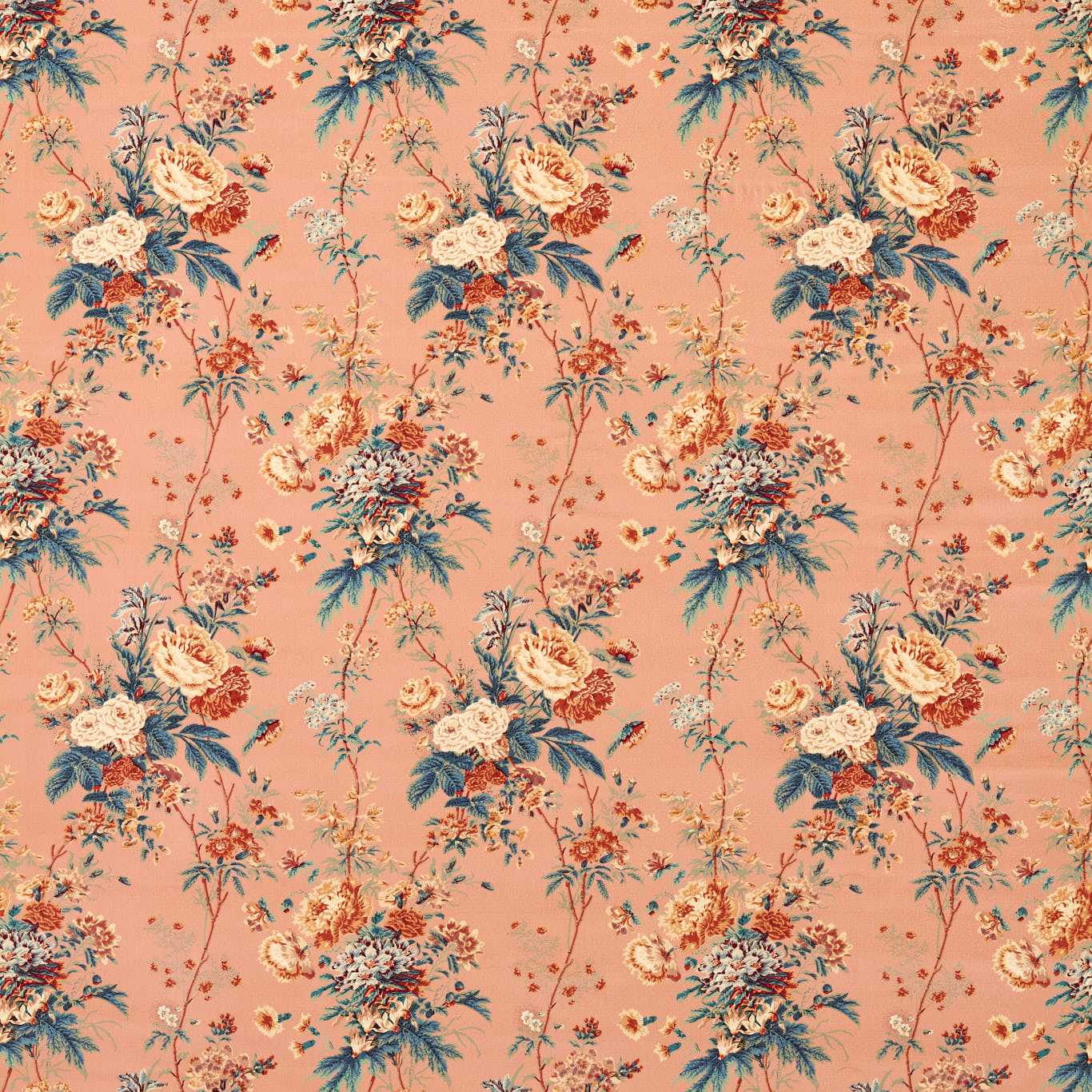 SANDERSON Lakeland Paradis Fabric Classic Floral Sandstone - DGDF227175