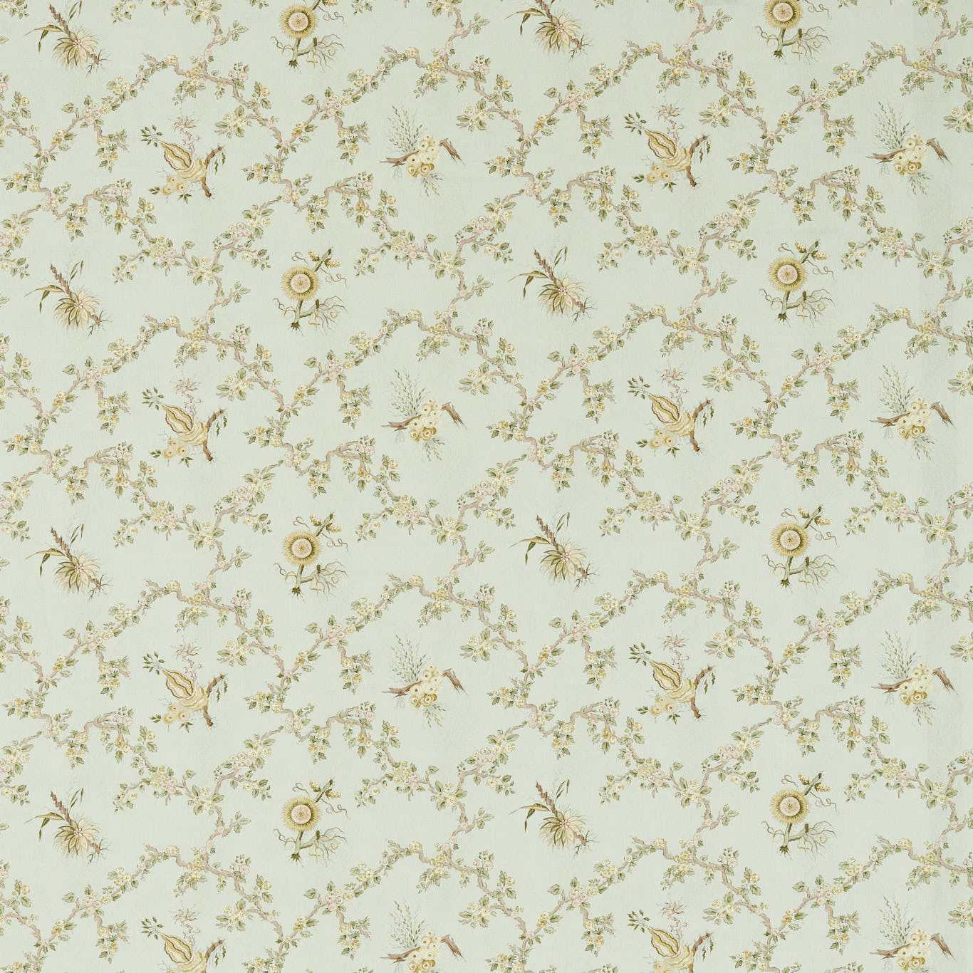 SANDERSON Trelliage Fabric Classic Floral Aphrodite,Blush - DGDF227178