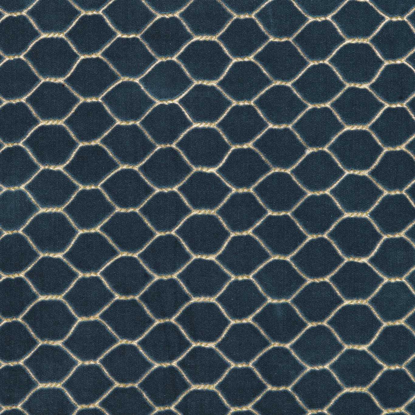 SANDERSON Faraday Velvet Fabric Geometric Atlantic - DGDV237414