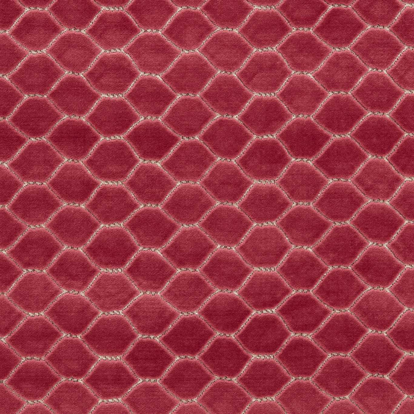 SANDERSON Faraday Velvet Fabric Geometric Carmine - DGDV237416