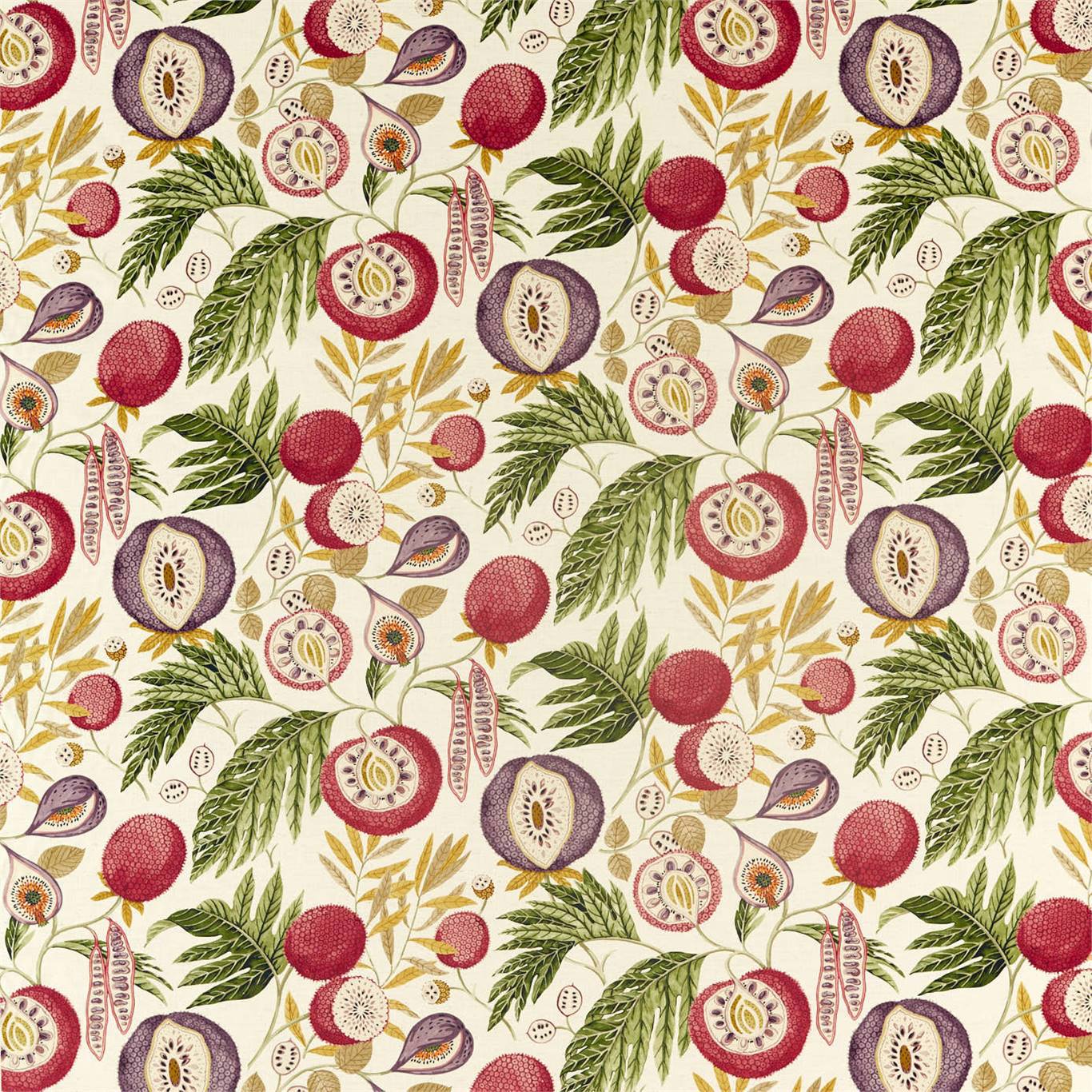 SANDERSON Jackfruit Fabric Leaves , Trees Fig,Olive - DGLA226562