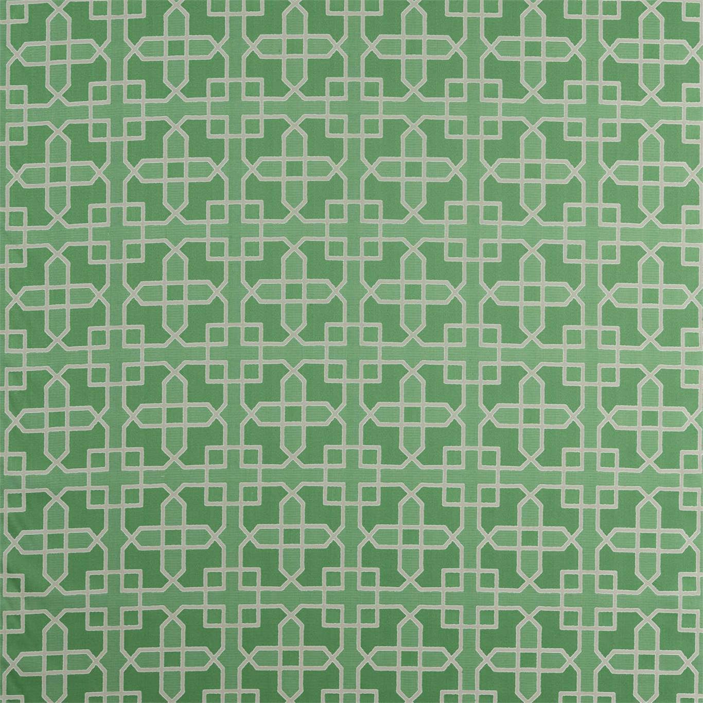 SANDERSON Hampton Weave Fabric Geometric Botanical Green - DGLA236773