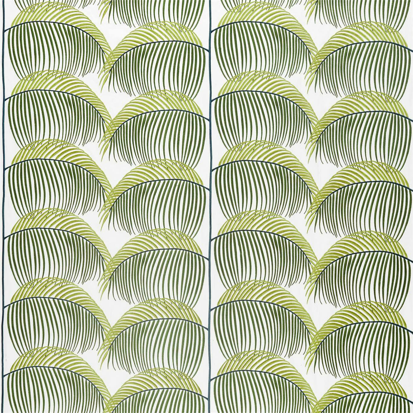 SANDERSON Manila Embroidery Fabric Leaves , Trees Lime - DGLA236774