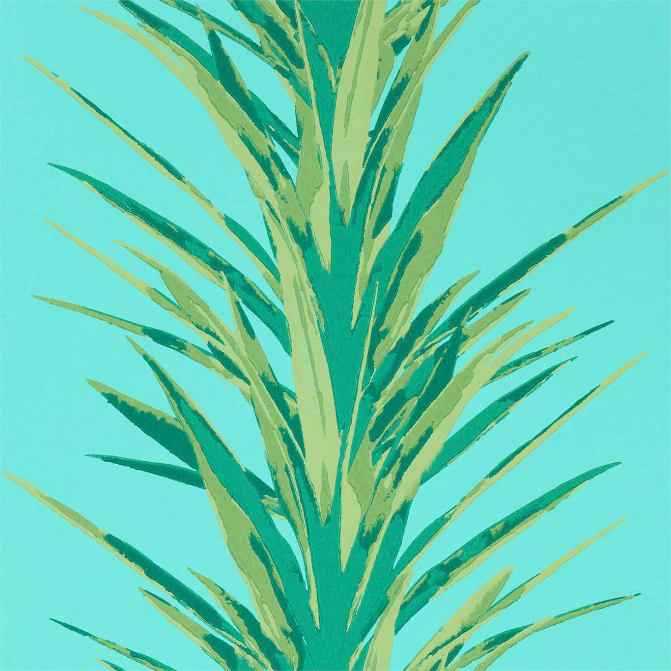 SANDERSON Yucca Wallpaper Leaves , Trees Sky,Green Surface- Printed Wallpaper - DGLW216648