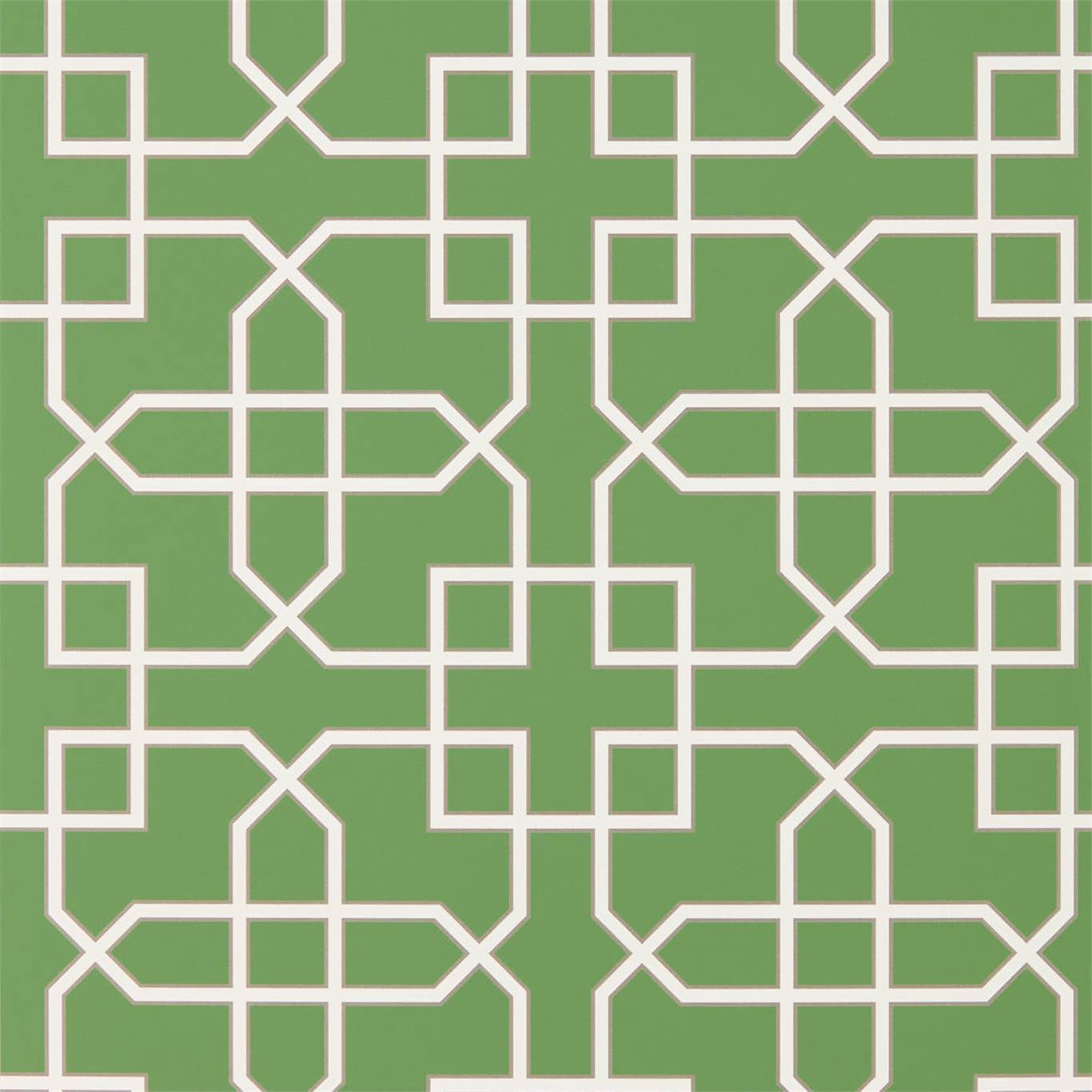 SANDERSON Hampton Trellis Wallpaper Geometric Botanical Green Rotary/Gravure Wide Width Printed Wallpaper - DGLW216660