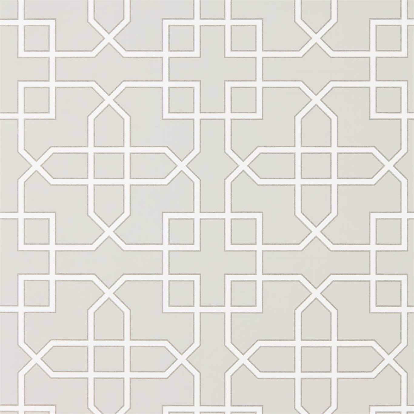 SANDERSON Hampton Trellis Wallpaper Geometric Grey Rotary/Gravure Wide Width Printed Wallpaper - DGLW216661