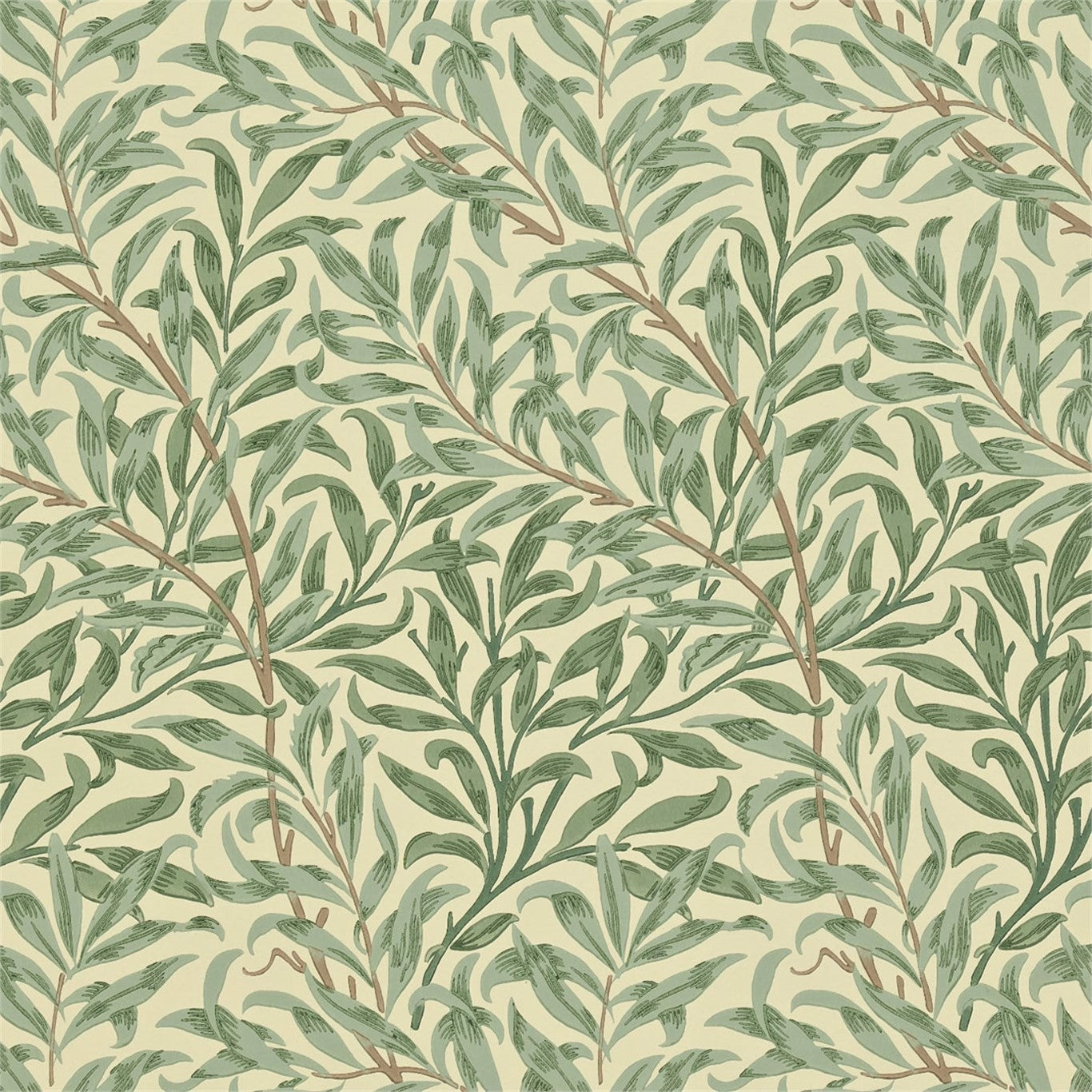 MORRIS & CO Willow Boughs Wallpaper Leaves , Trees Light Green Surface- Printed Wallpaper - DGW1WB101