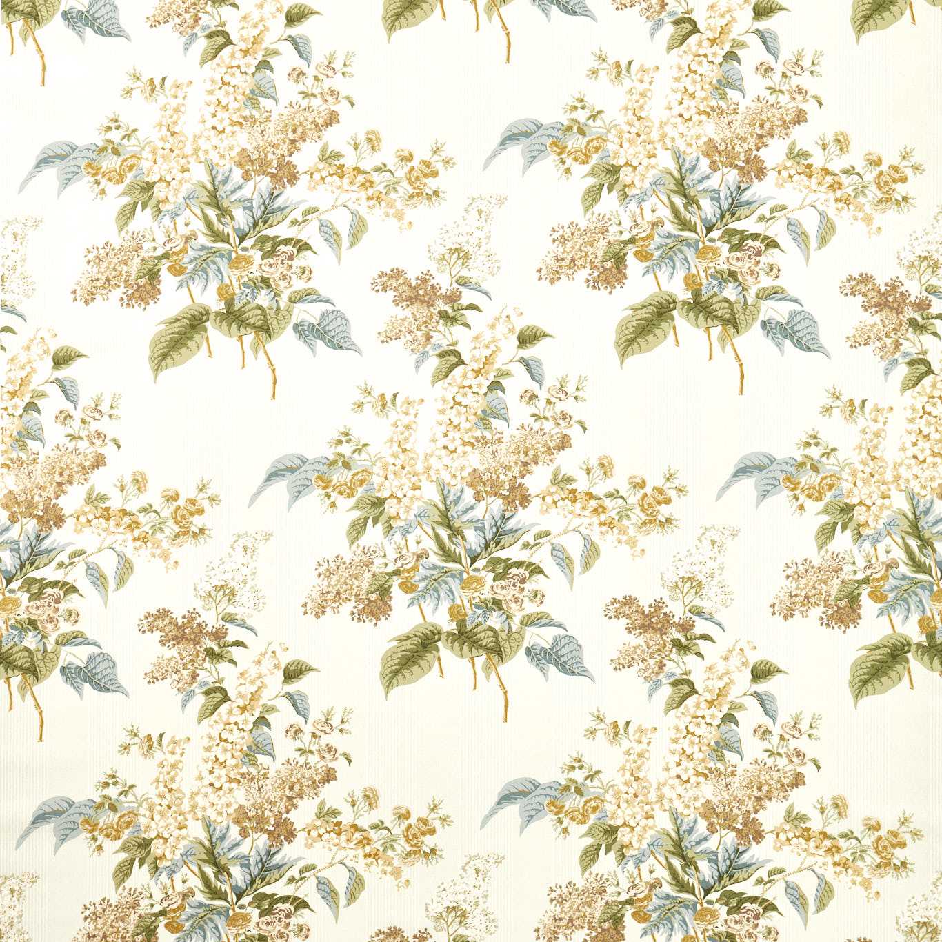 SANDERSON Delphinium & Lilac Fabric Classic Floral Meadow Moss - DHIF227314