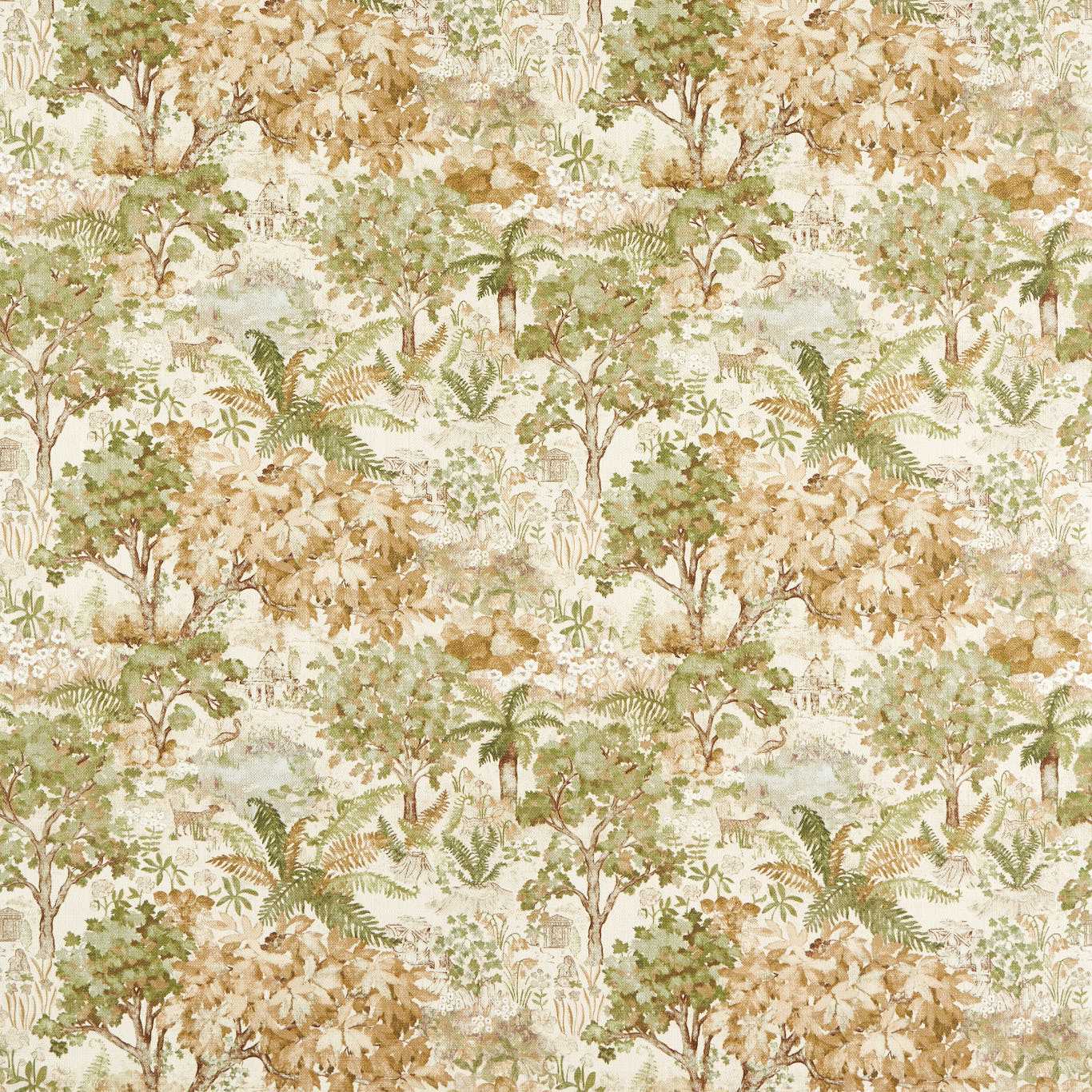 SANDERSON The Stumpery Fabric Leaves , Trees Lichen - DHIF227323
