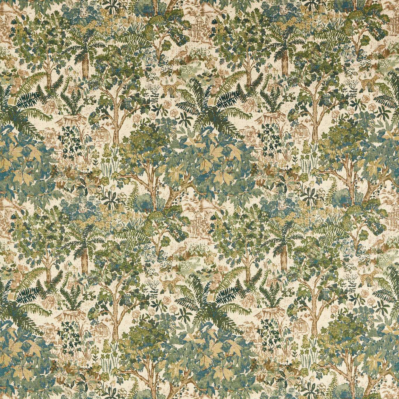 SANDERSON Stumpery Tapestry Fabric Leaves , Trees Fern - DHIF237607