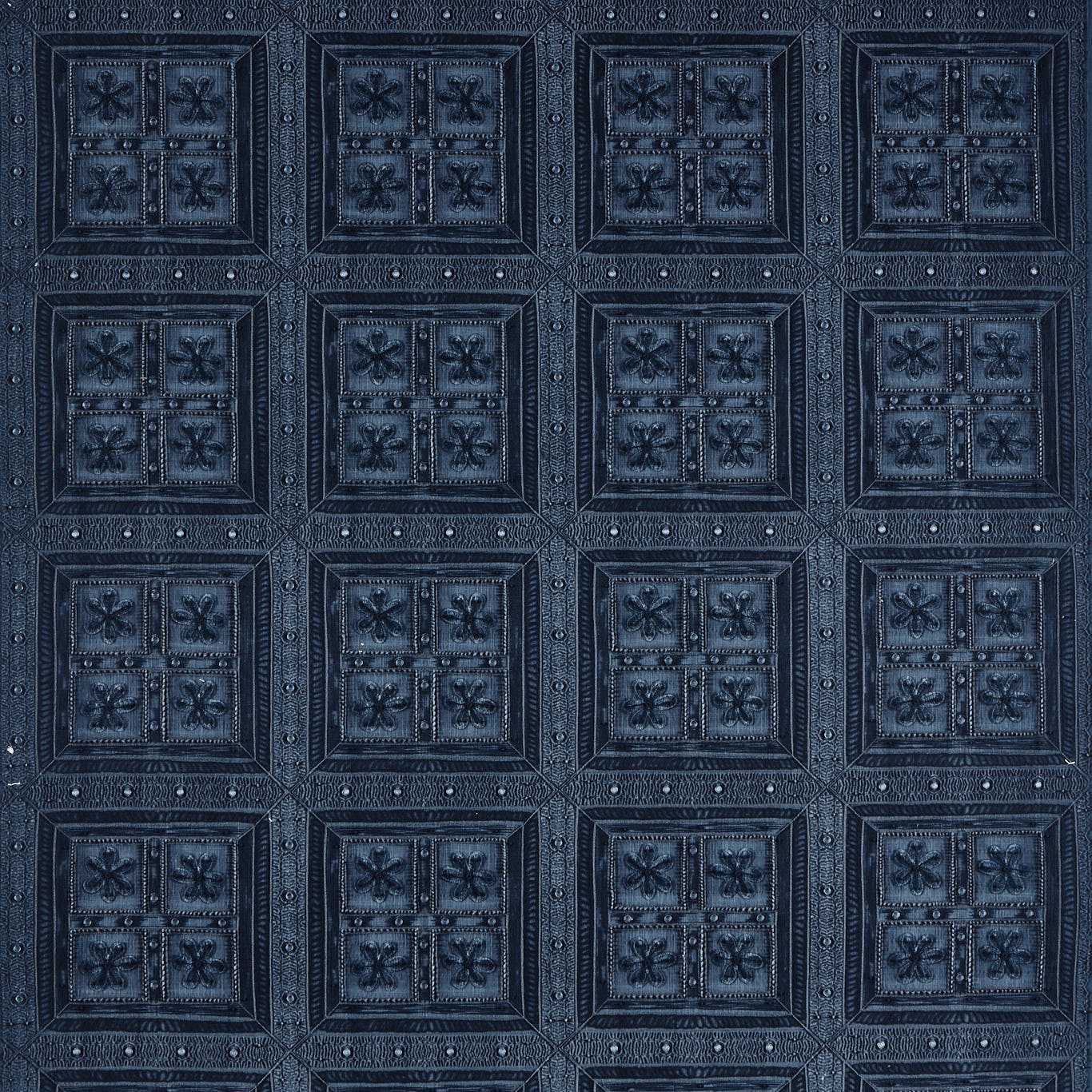 SANDERSON Shand Gate Fabric Geometric Jodhpur Blue - DHIF237614