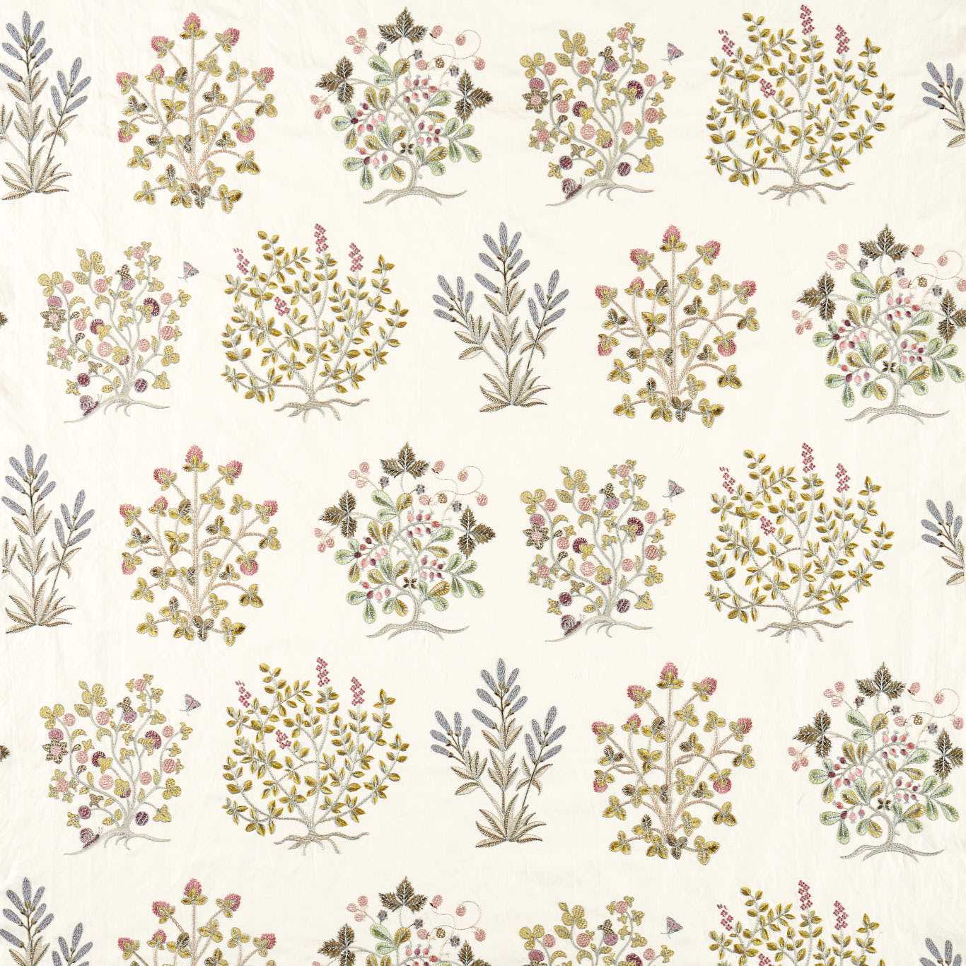 SANDERSON Thyme Walk Fabric Leaves , Trees Damson,Quince - DHIF237617