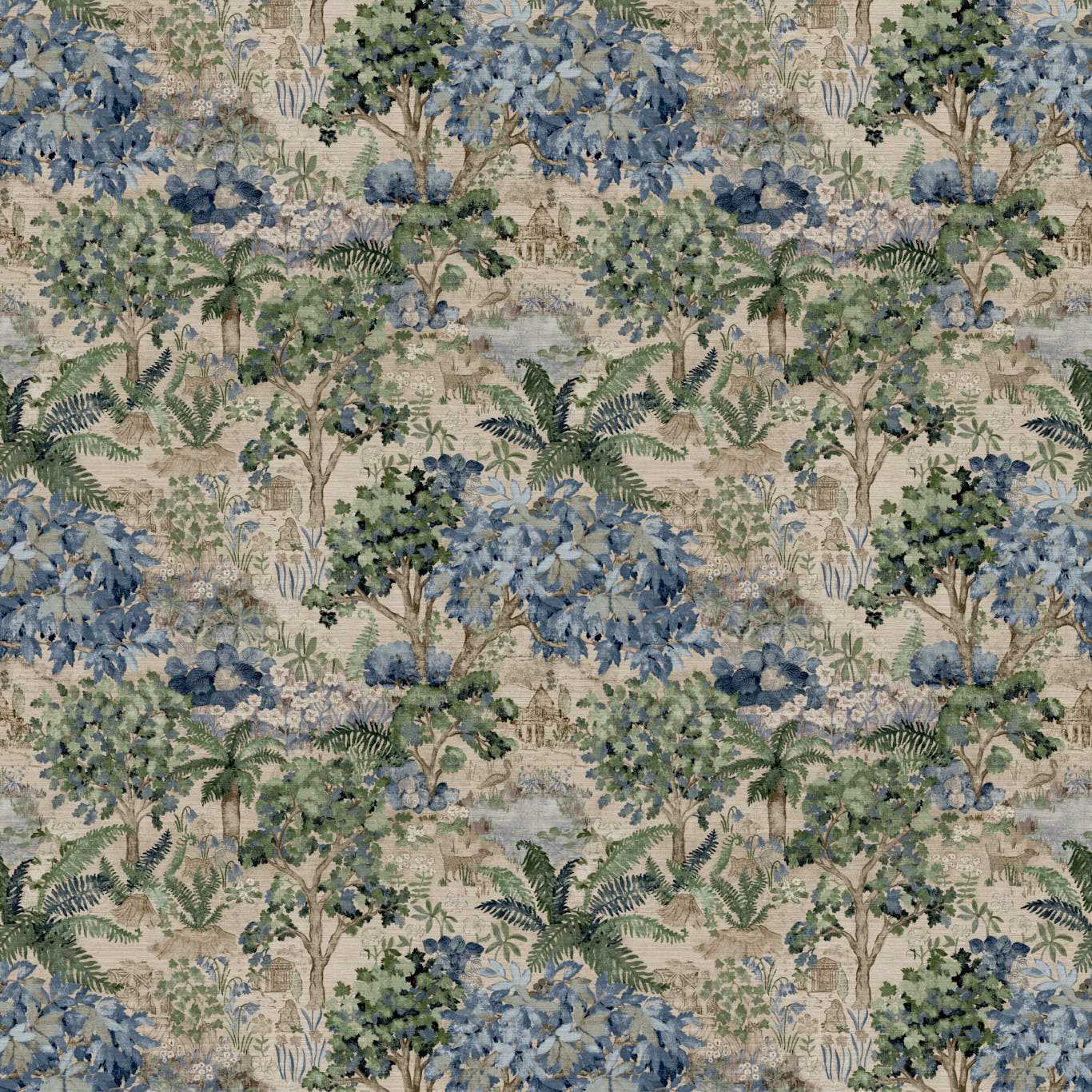 SANDERSON The Stumpery Wallpaper Leaves , Trees Dell Digital Print Wallpaper - DHIP217492