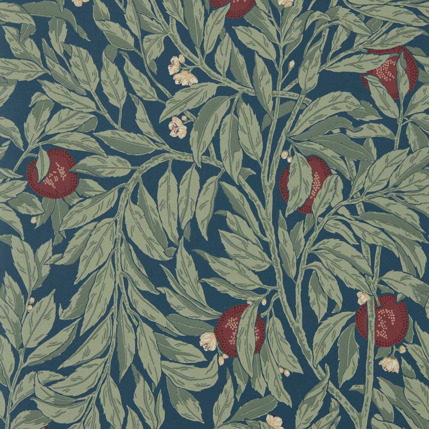 SANDERSON Ancient Apple Orchard Wallpaper Leaves , Trees Midnight Surflex-Printed Wallpaper - DHIP217495