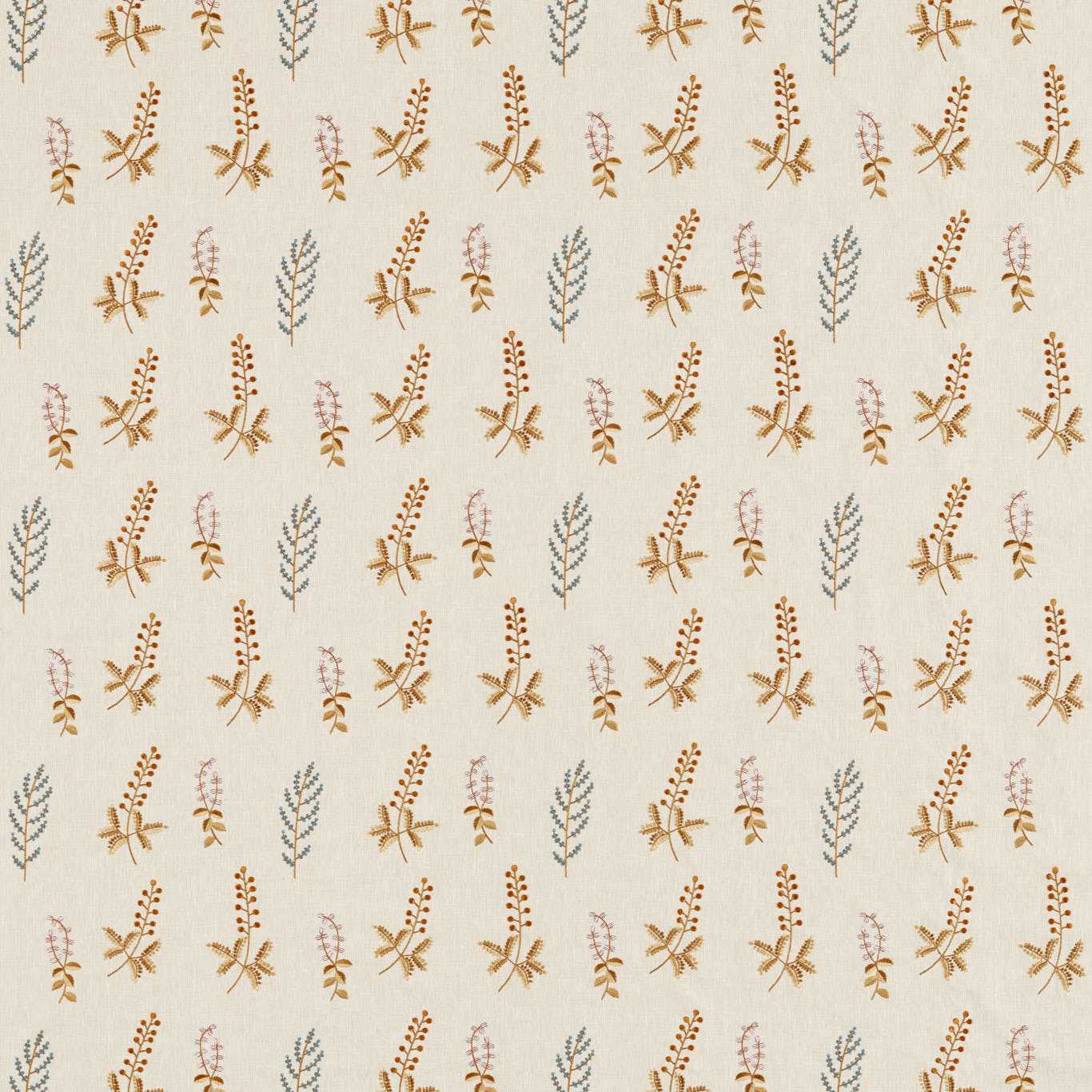 SANDERSON Bilberry Fabric Classic Floral Denim,Barley - DHPO236423