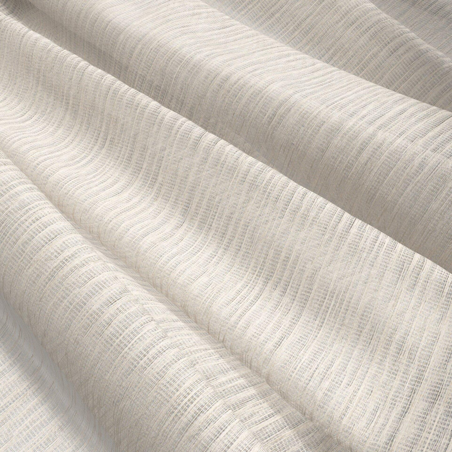 Cream ribbed linen-like fabric with soft drape and subtle vertical texture.