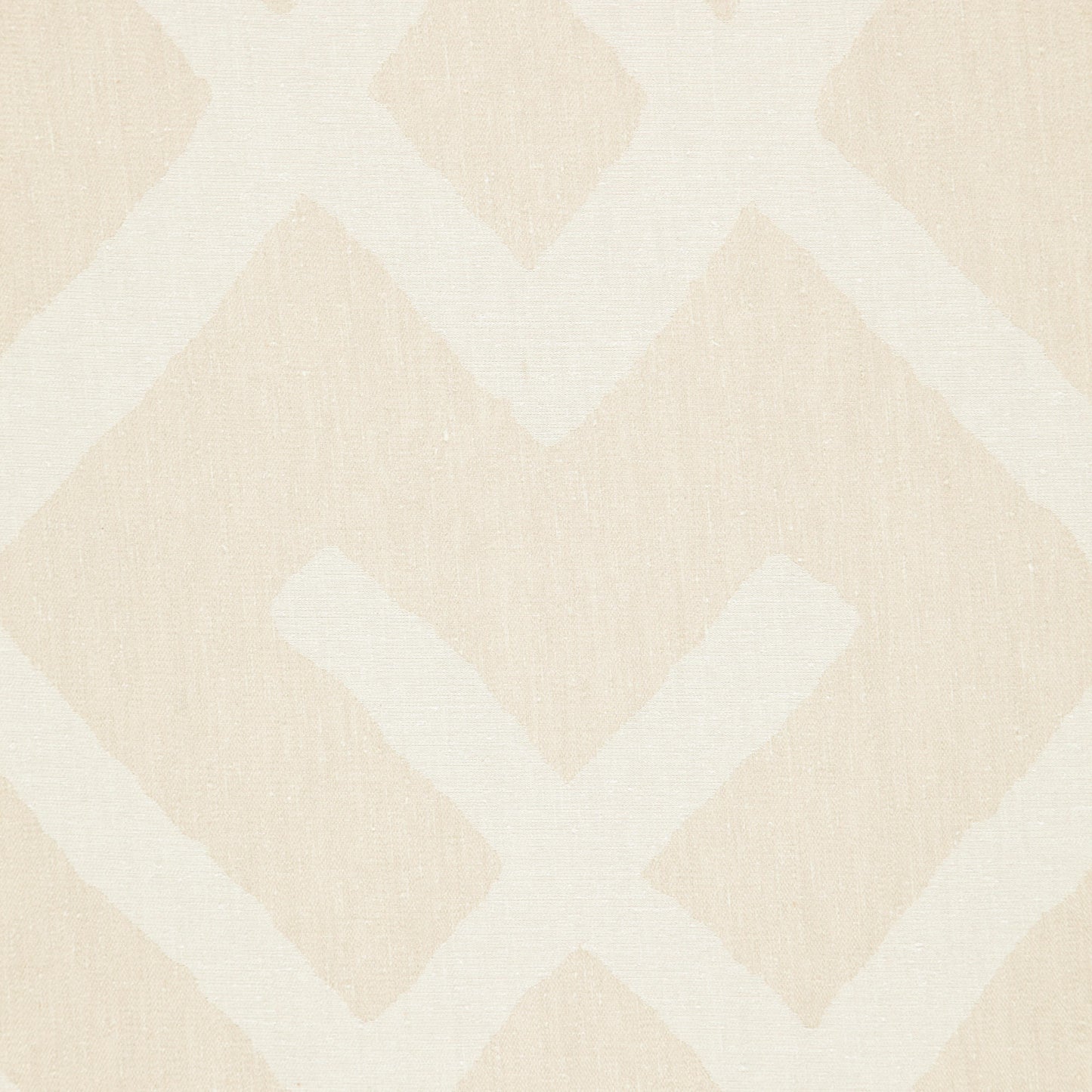 Beige woven fabric with cream diamond/chevron geometric pattern; textured, versatile home decor textile.