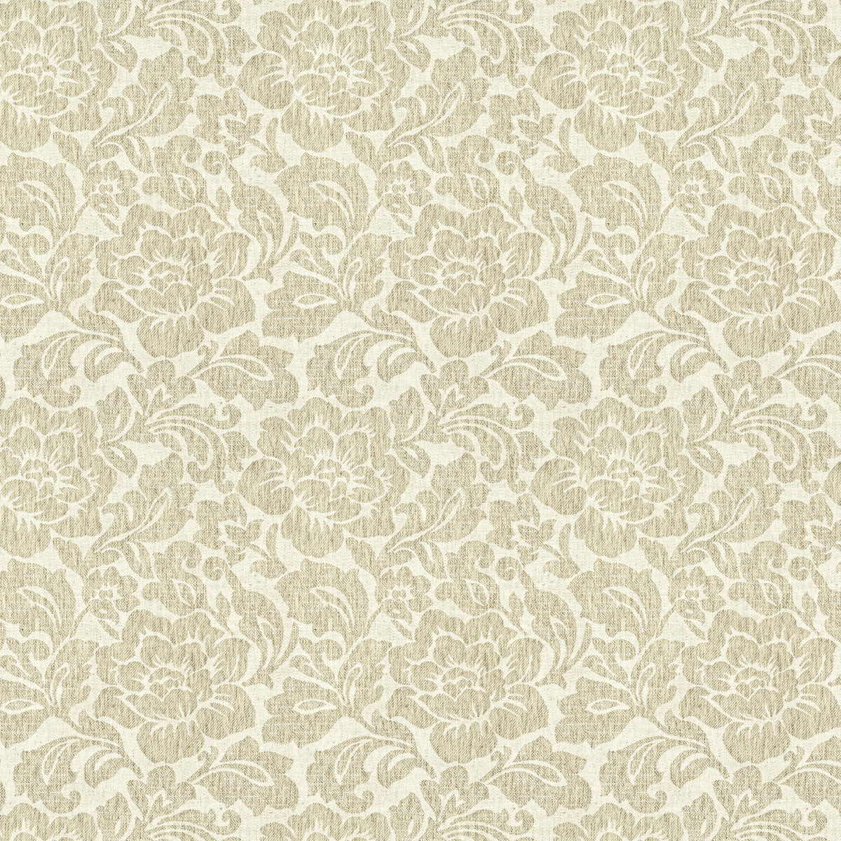 STOUT TEXTILES MULTIPURPOSE,WOVENS TRADITIONAL, FLORAL KHAKI,PONGEE - DISG-1