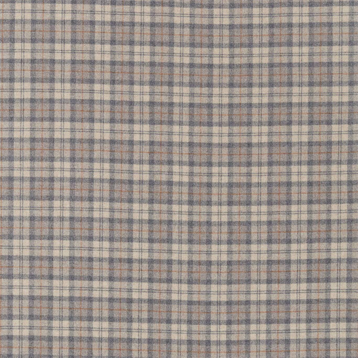 SANDERSON Fenton Check Fabric Checks Grey,Cinnamon - DISW236740