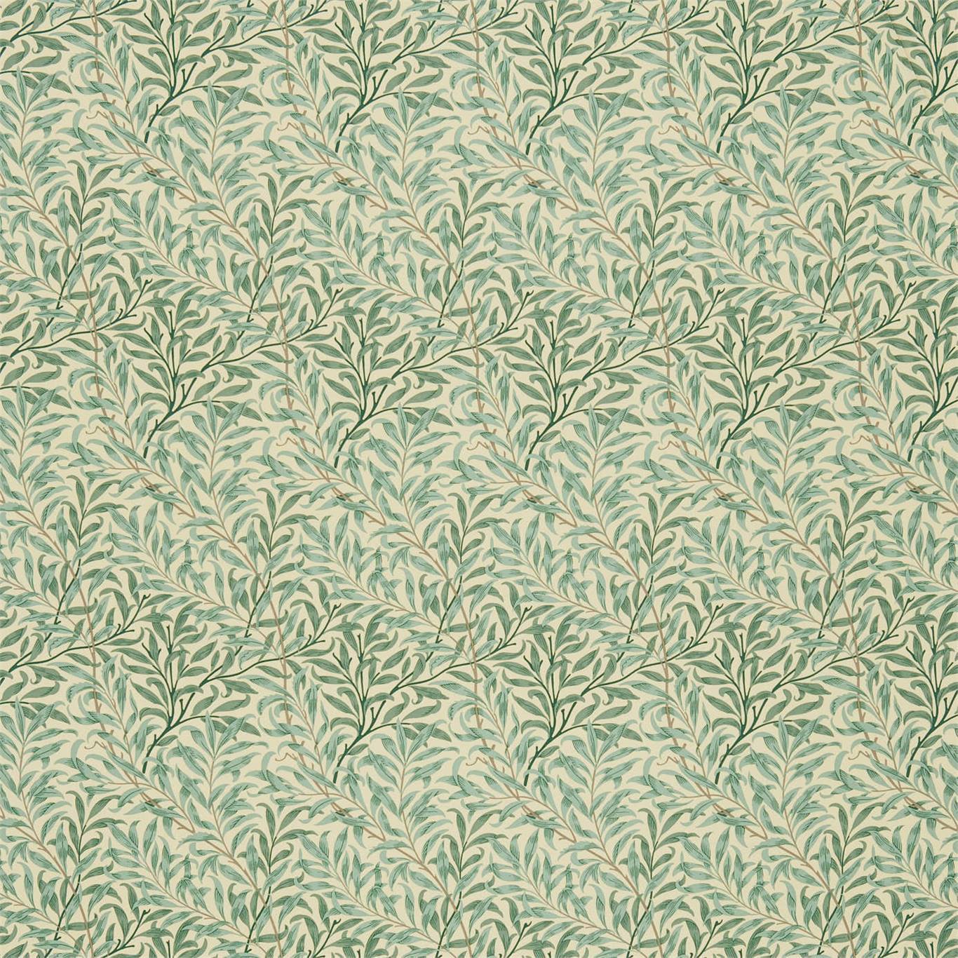 MORRIS & CO Willow Boughs Fabric Leaves , Trees Cream,Pale Green - DJA1WB203