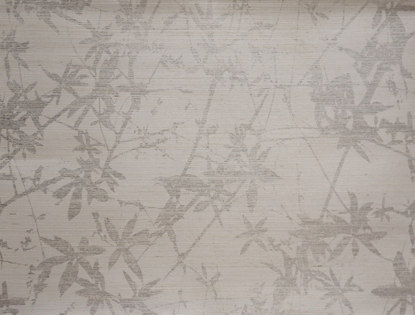 York Wallcoverings Candice Olson Natural Splendor Sylvan Silver and White Wallpaper Grasscloth Whites and Off-Whites - DL2951